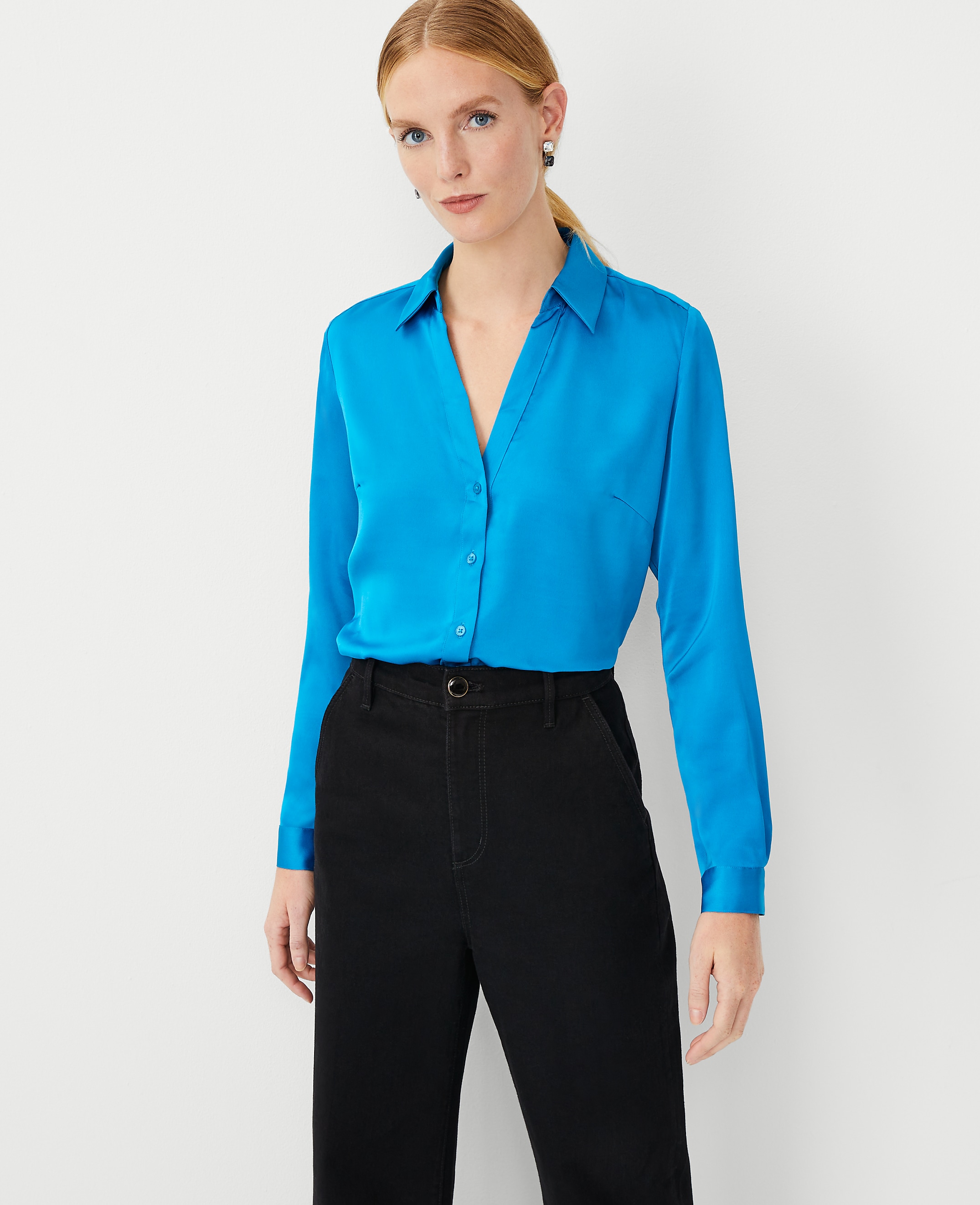 Petite Satin Essential Shirt