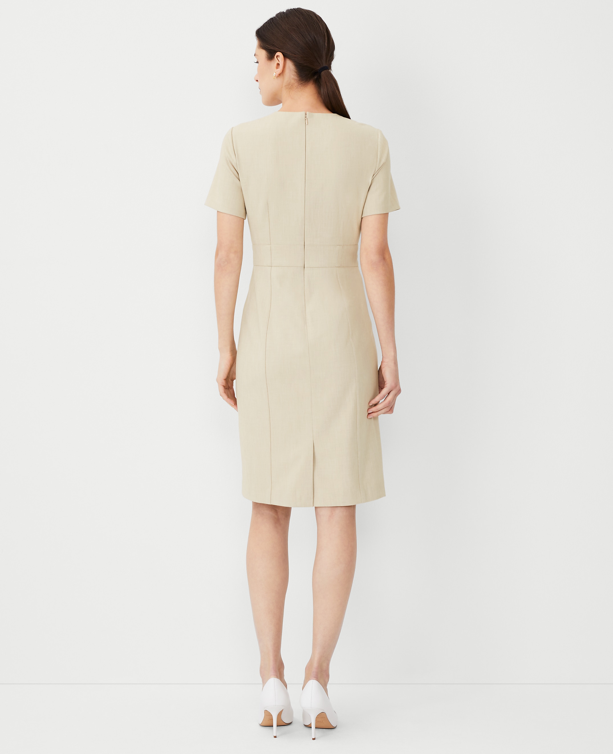 The Short Sleeve Sheath Dress in Bi-Stretch - thumbnail 4