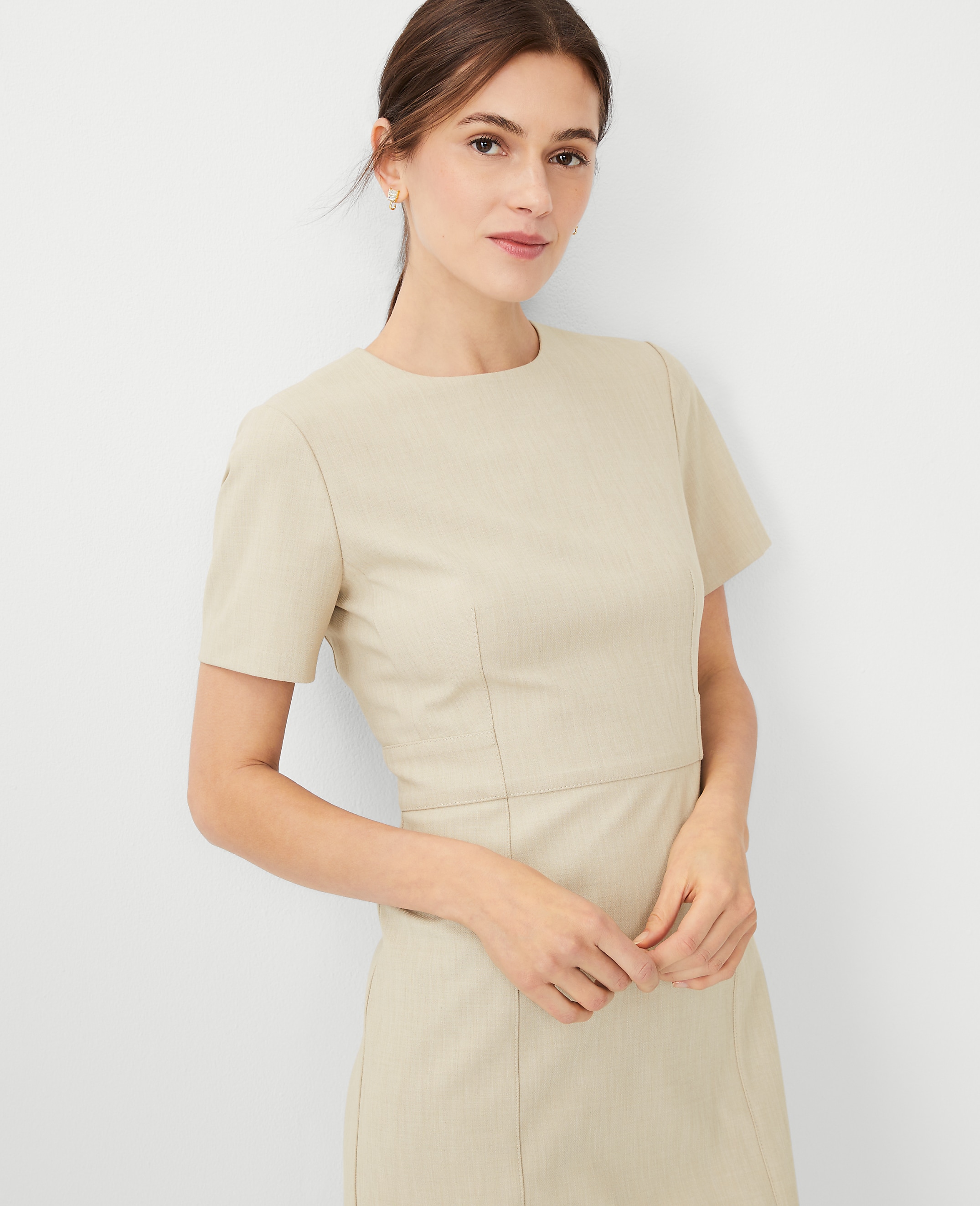 The Short Sleeve Sheath Dress in Bi-Stretch - thumbnail 5