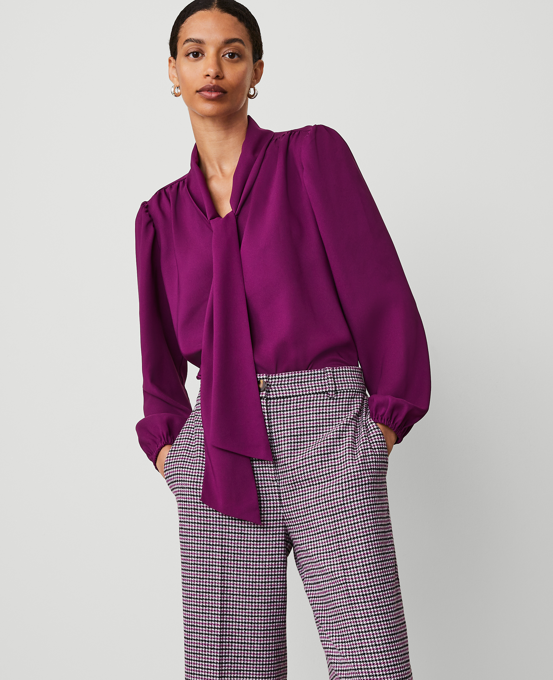 Petite Tie V-Neck Popover