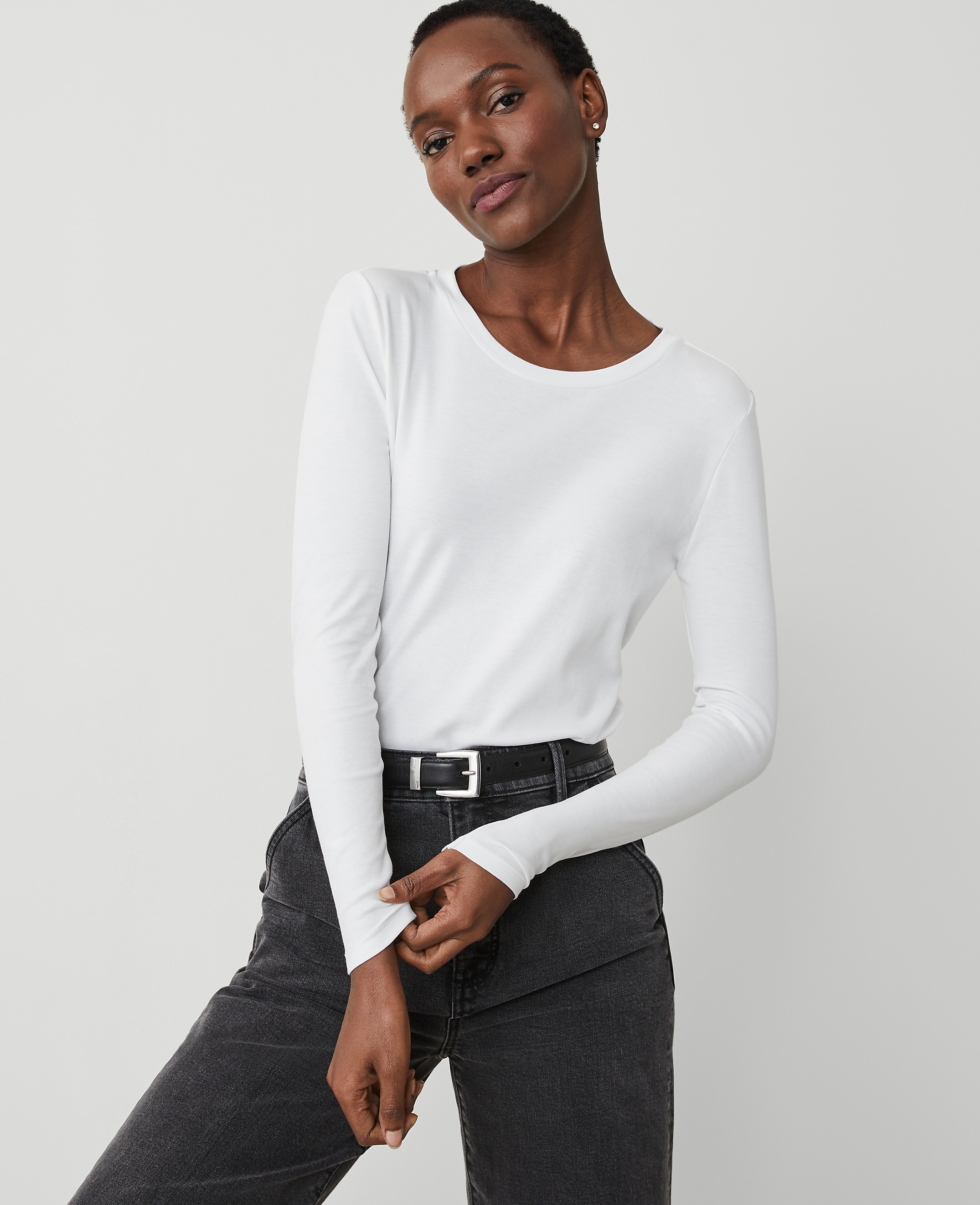 Petite Weekend Crew Neck Top