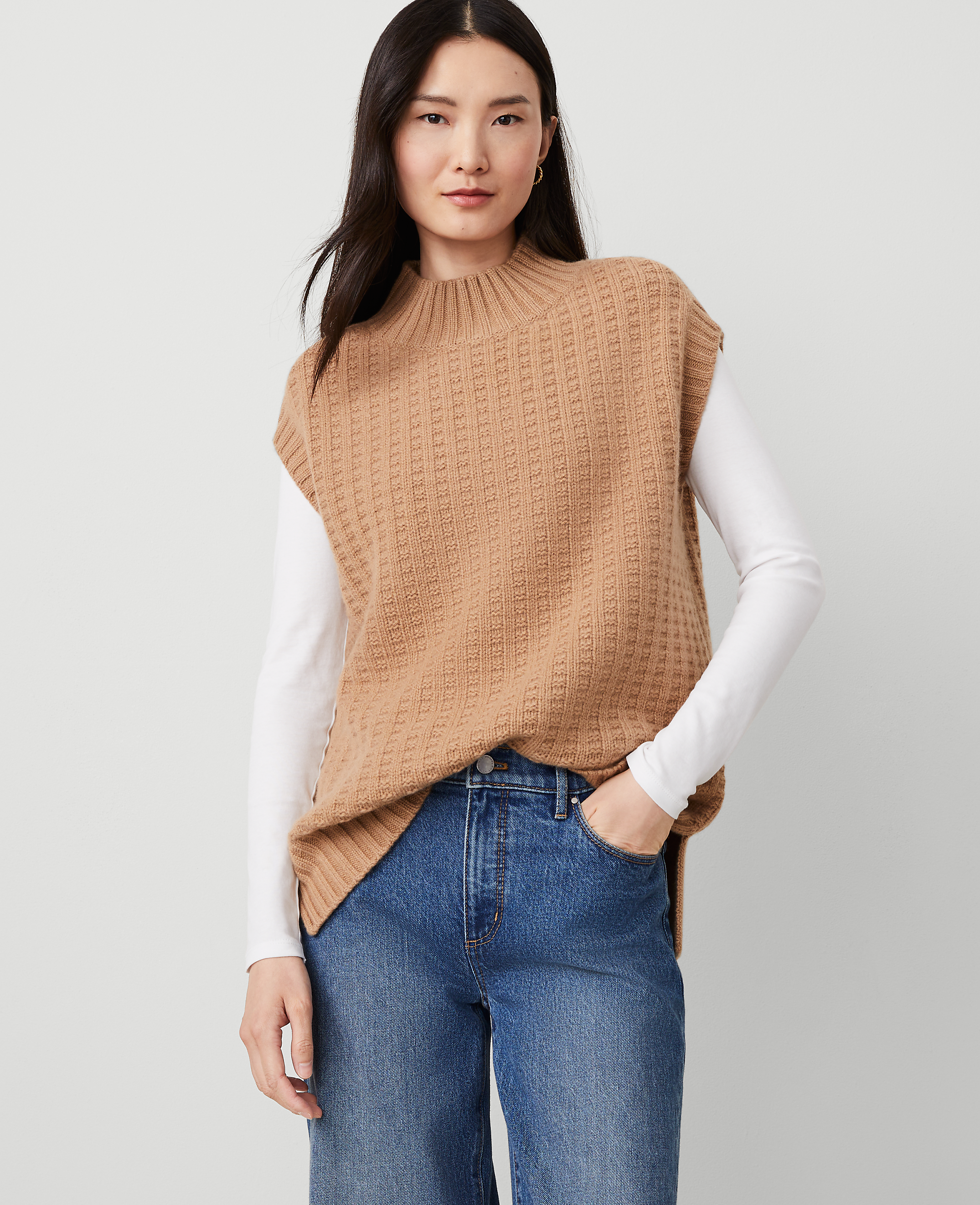 Cashmere Geo Stitch Vest