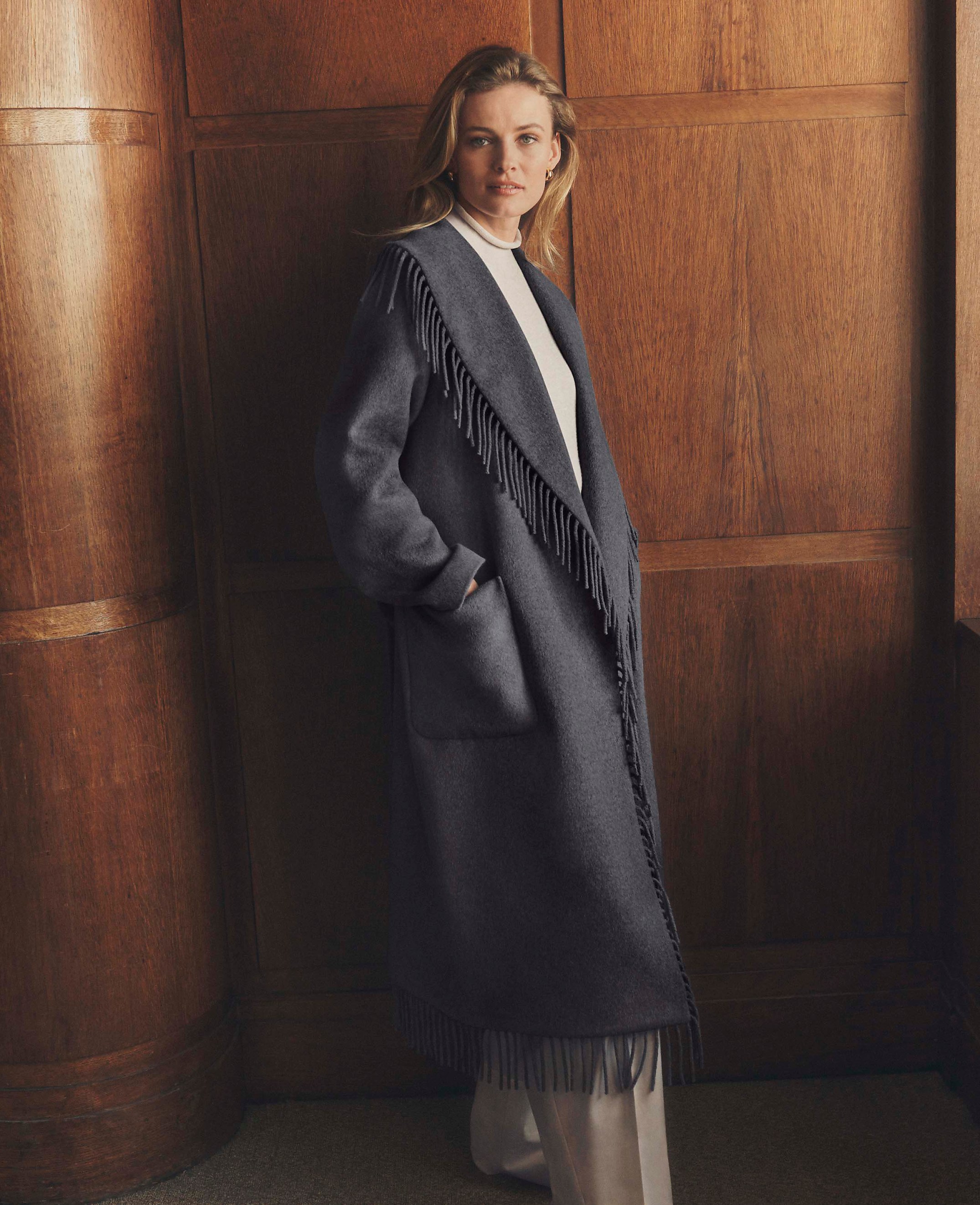 Fringe Shawl Wrap Coat