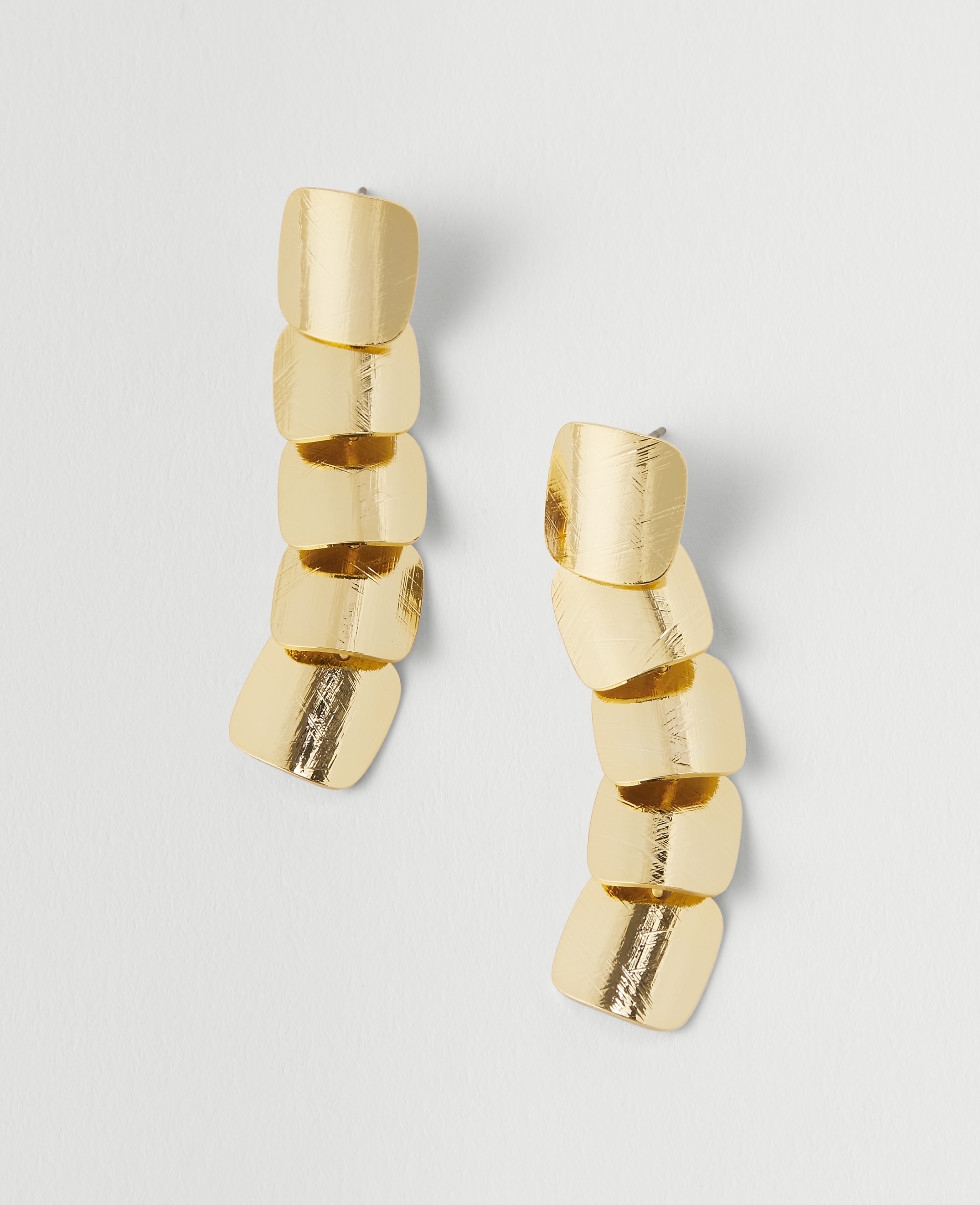 Metal Rectangle Drop Earrings