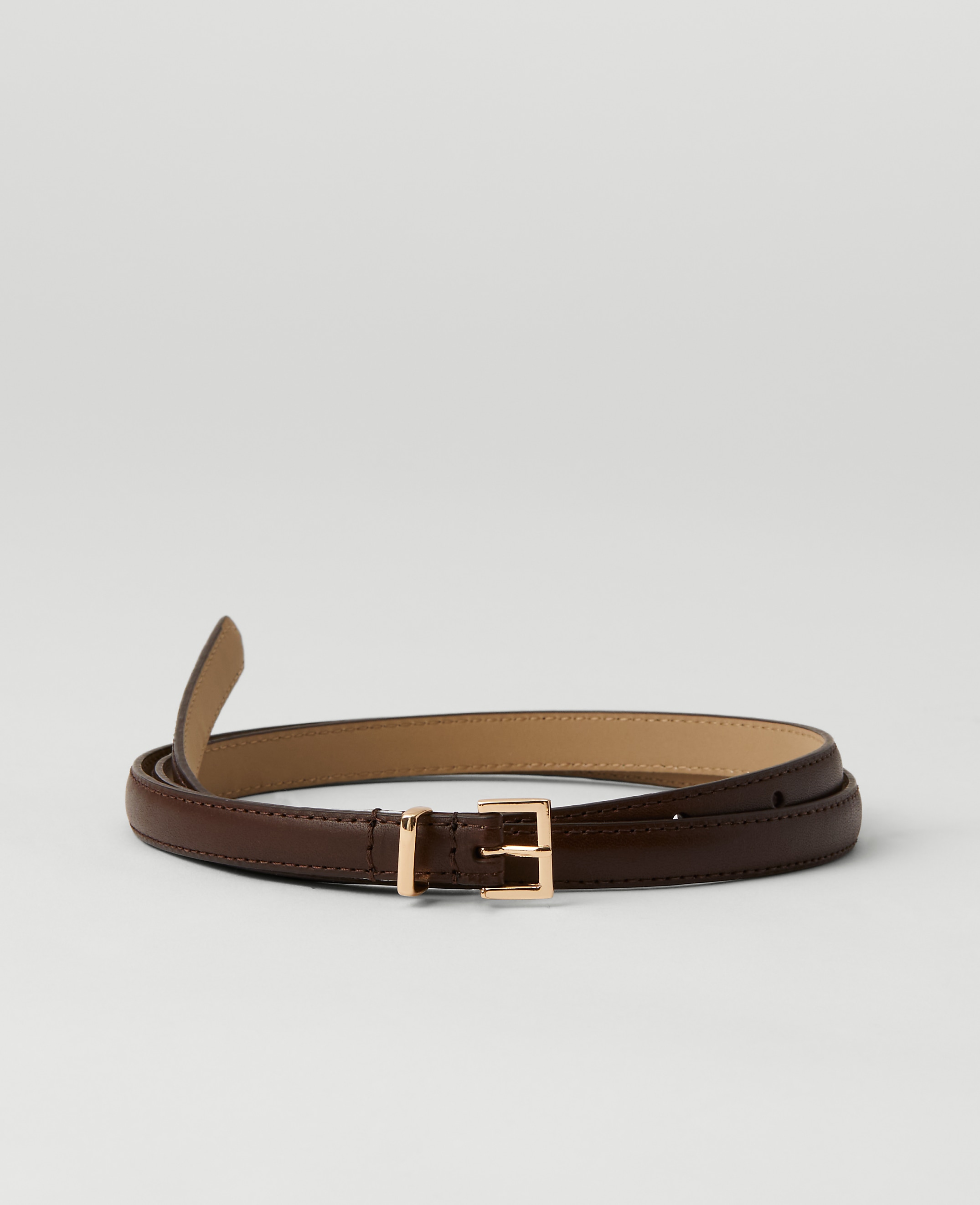 Skinny Mini Buckle Leather Belt