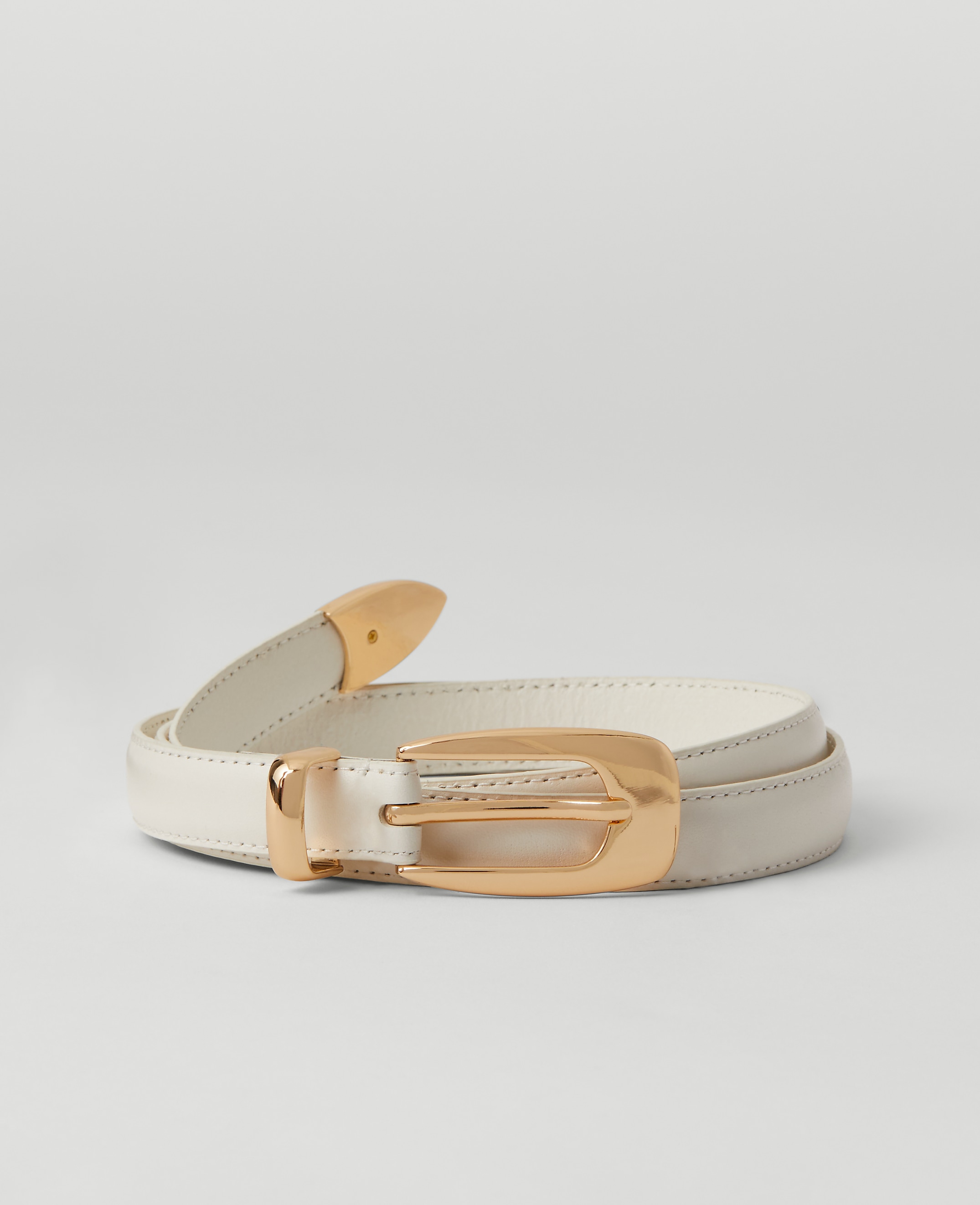 Metal Tipped Leather Belt