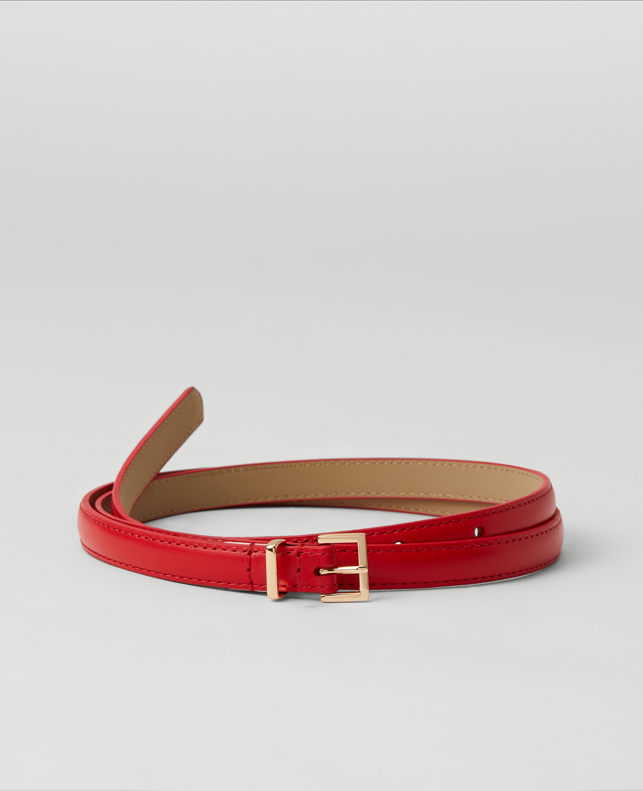 Skinny Mini Buckle Leather Belt