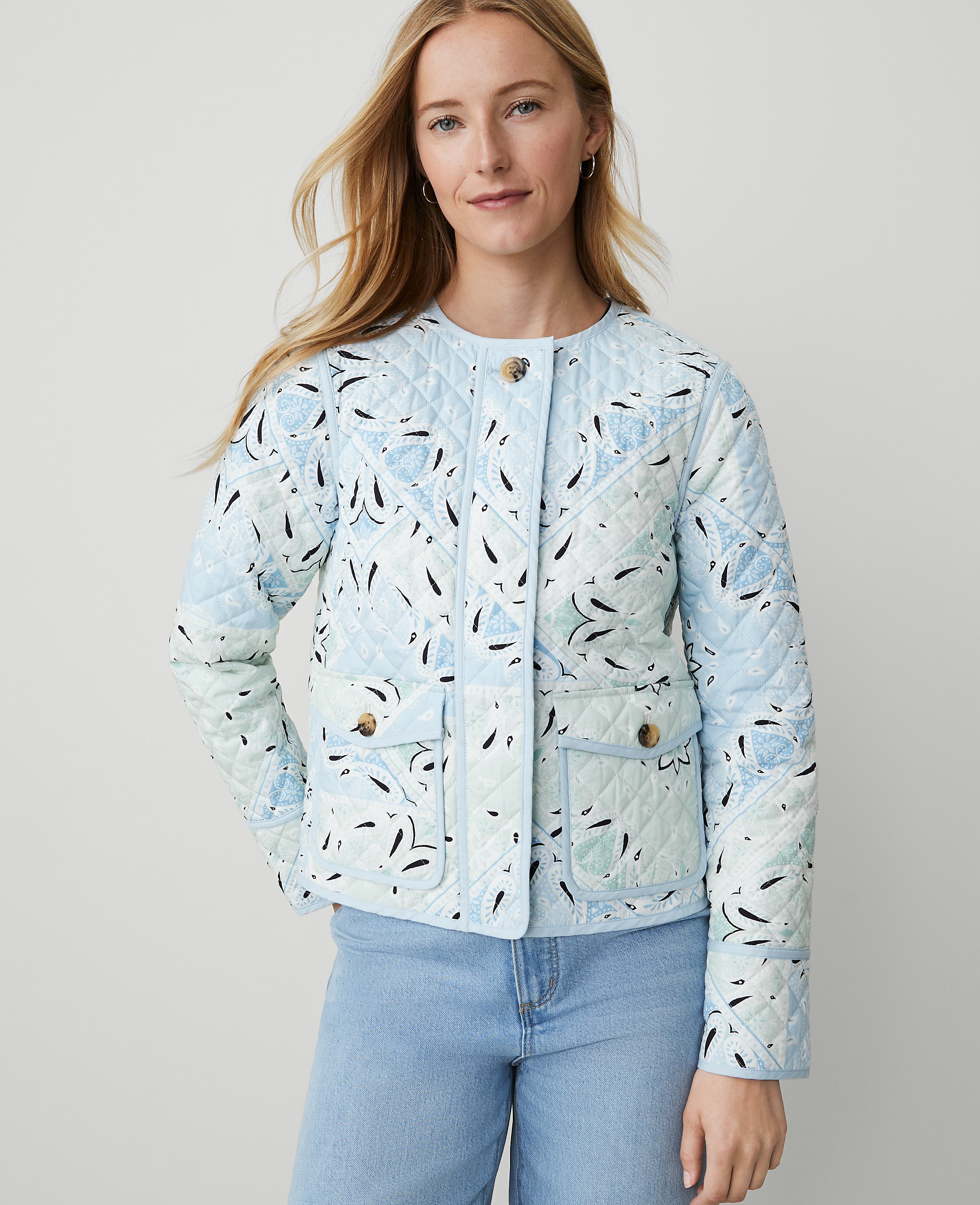 Petite Weekend Collection Paisley Quilted Jacket