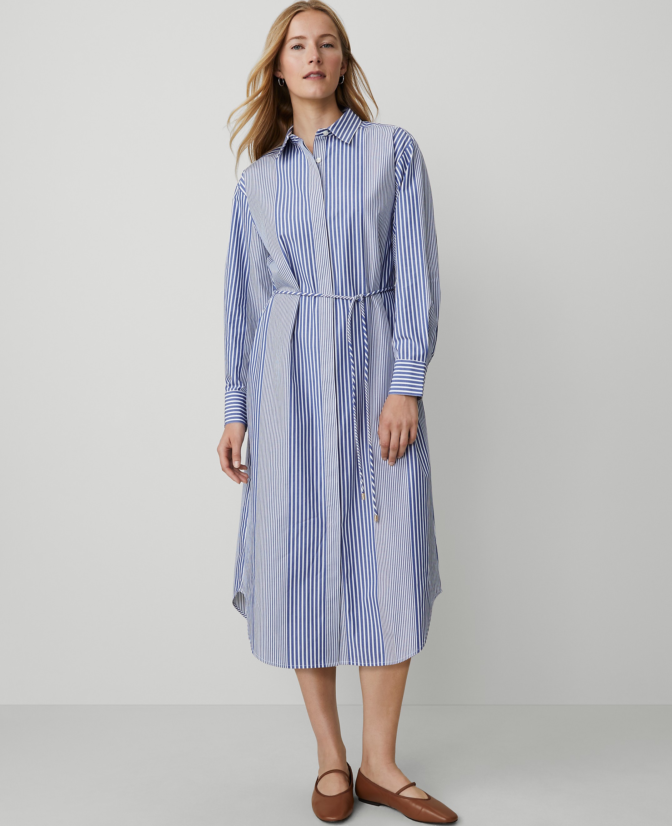 Weekend Collection Striped Midi Shirtdress