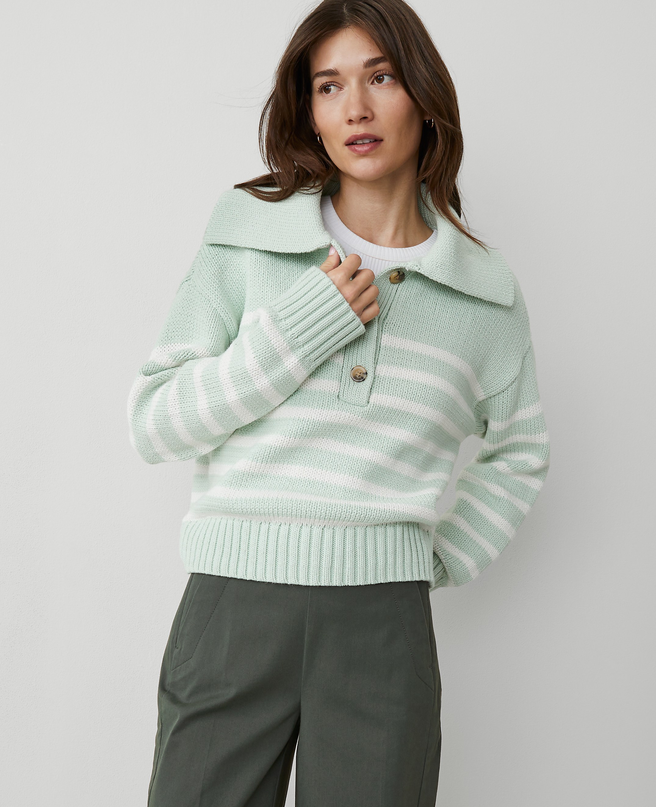 Petite Weekend Collection Striped Sailor Sweater