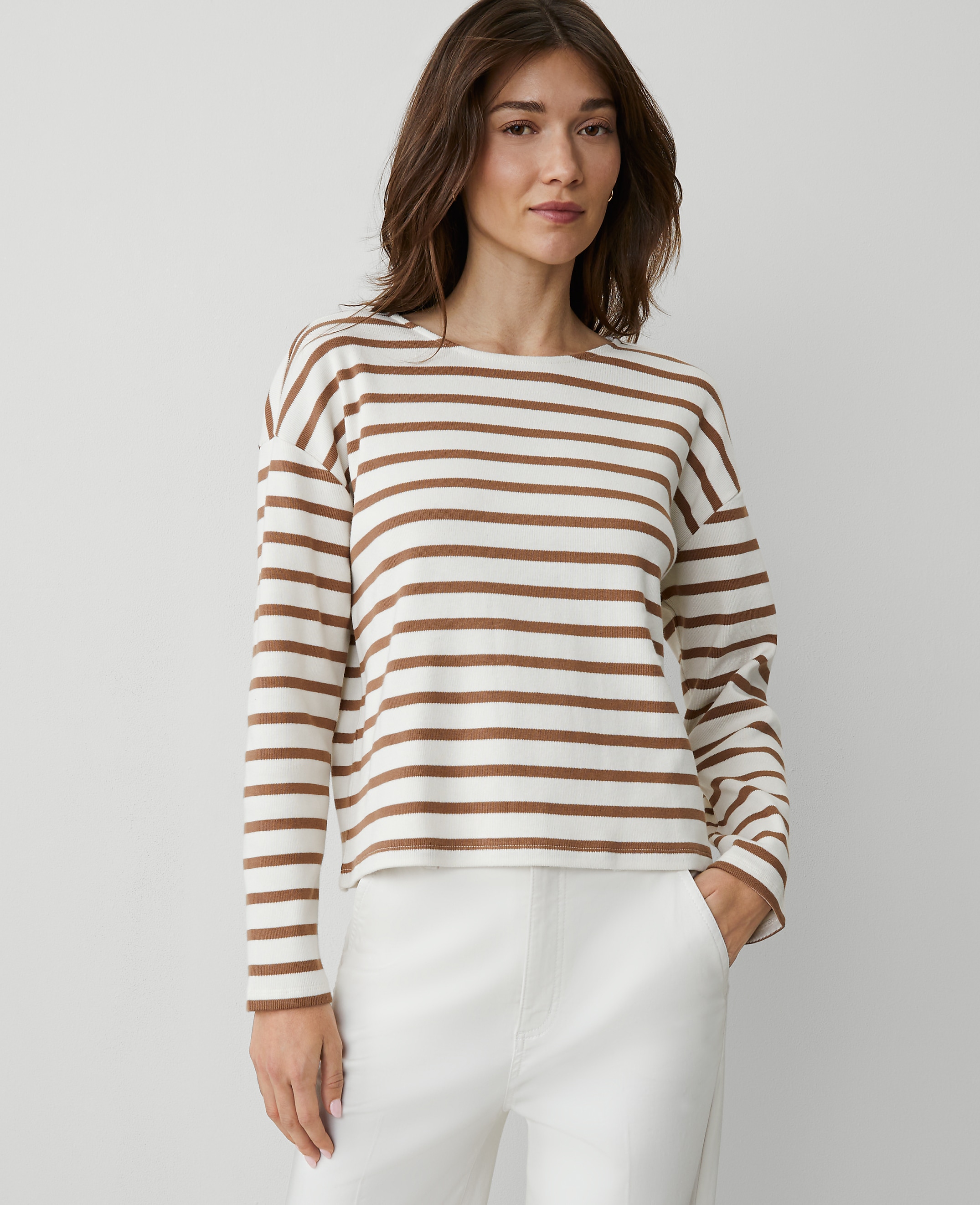 Weekend Collection Stripe Relaxed Long Sleeve Top