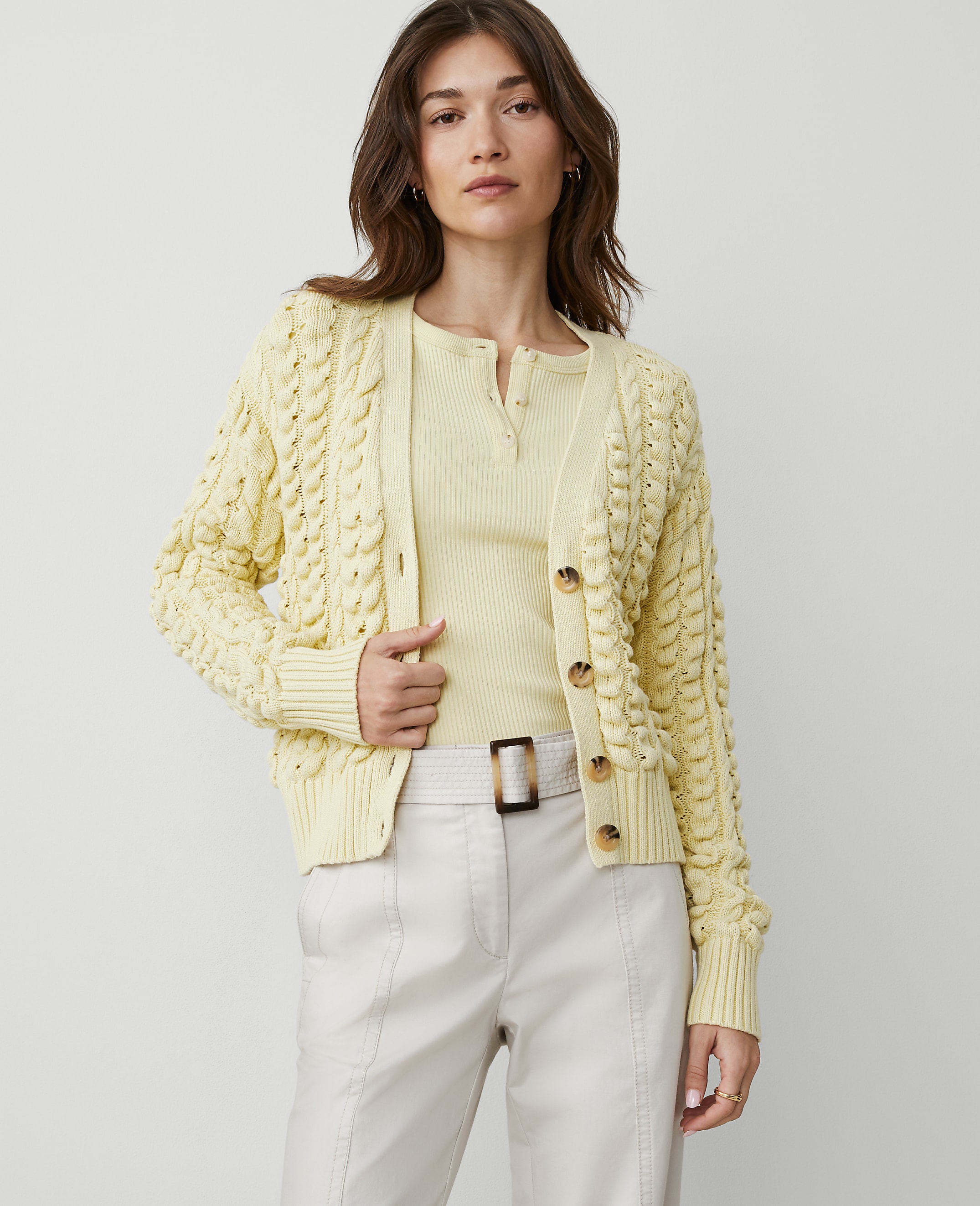 Weekend Collection Stitched V-Neck Cardigan