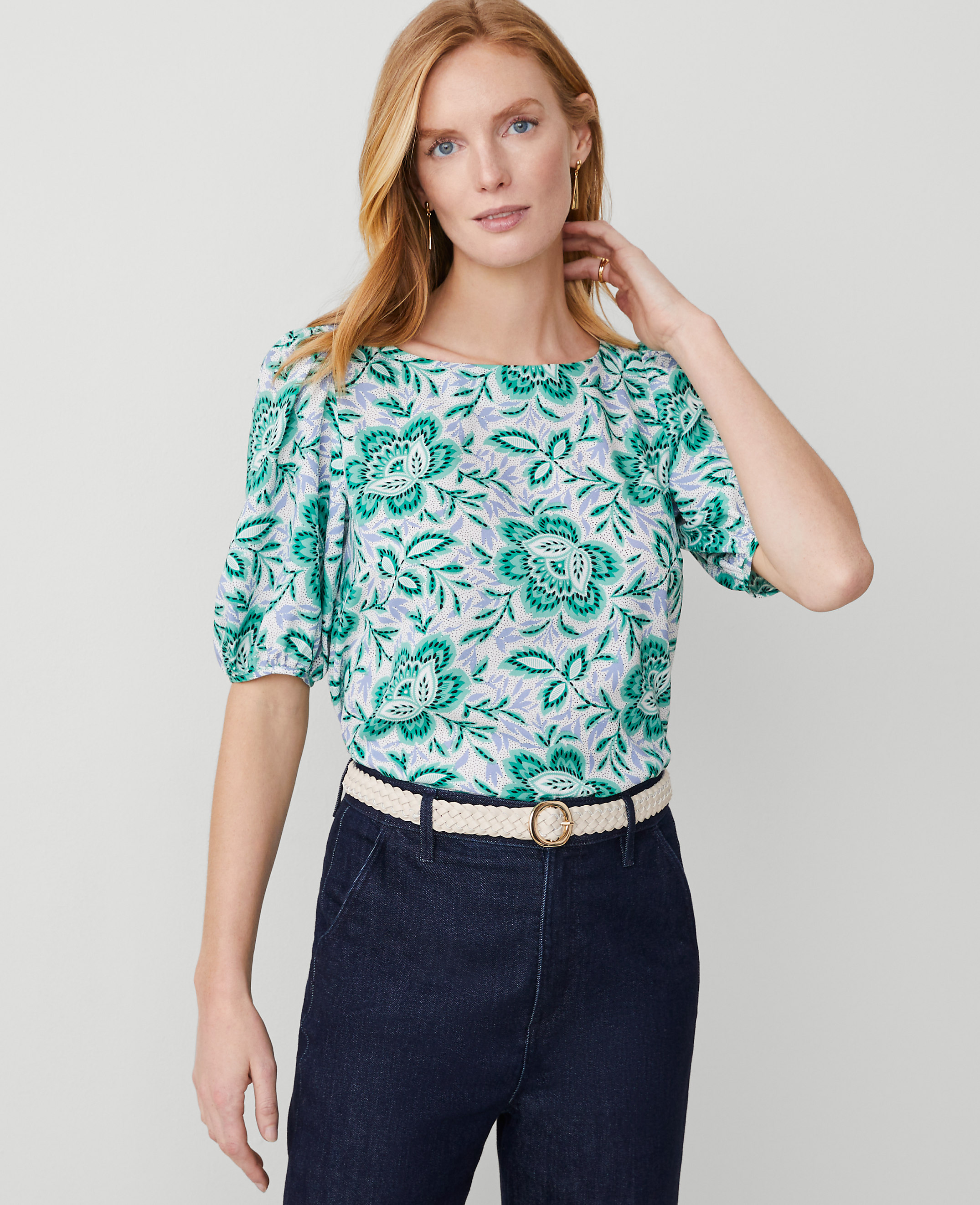 Floral Boatneck Popover