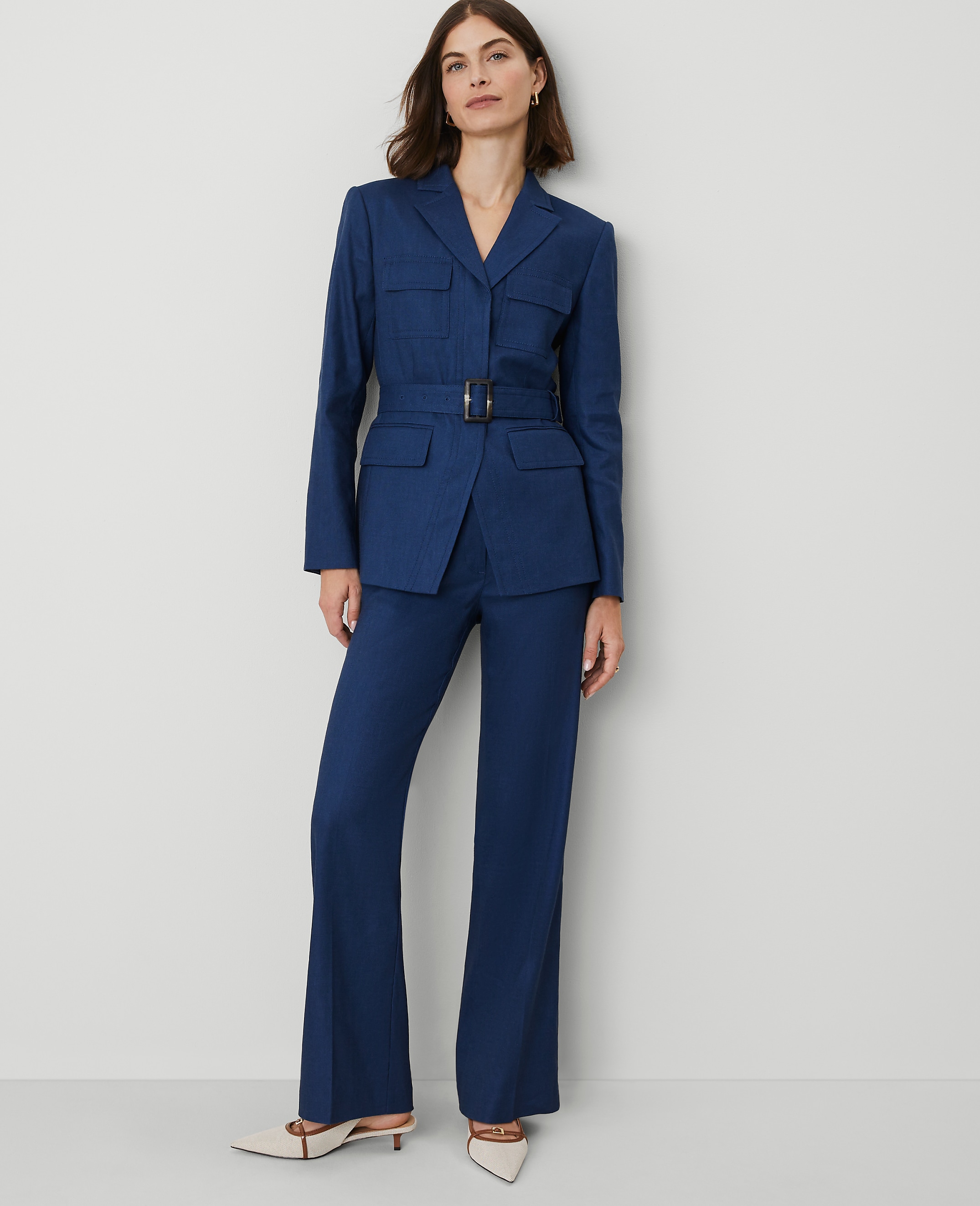 The Patch Pocket Boot Pant in Linen Blend