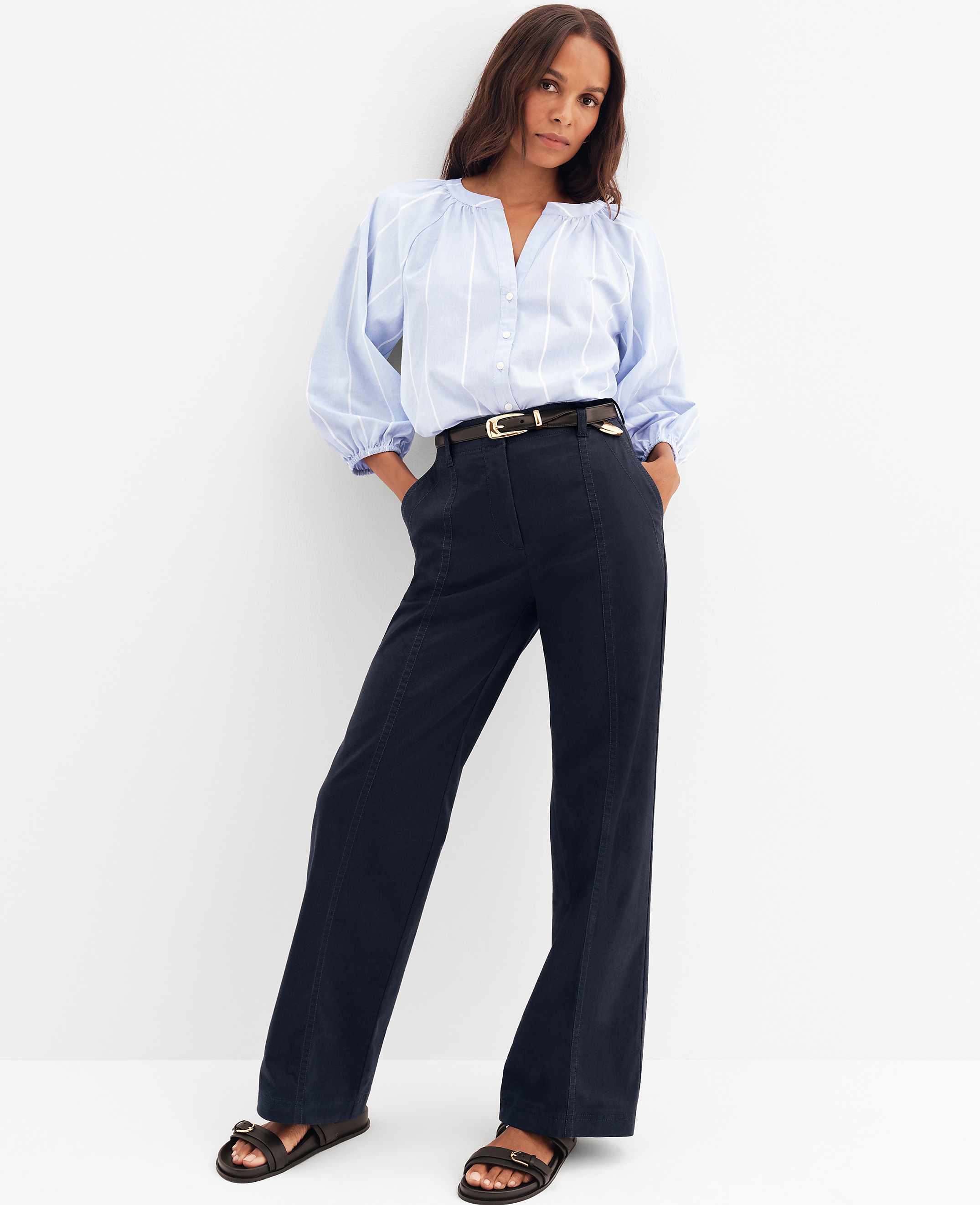Petite Weekend Collection Belted Utility Pant