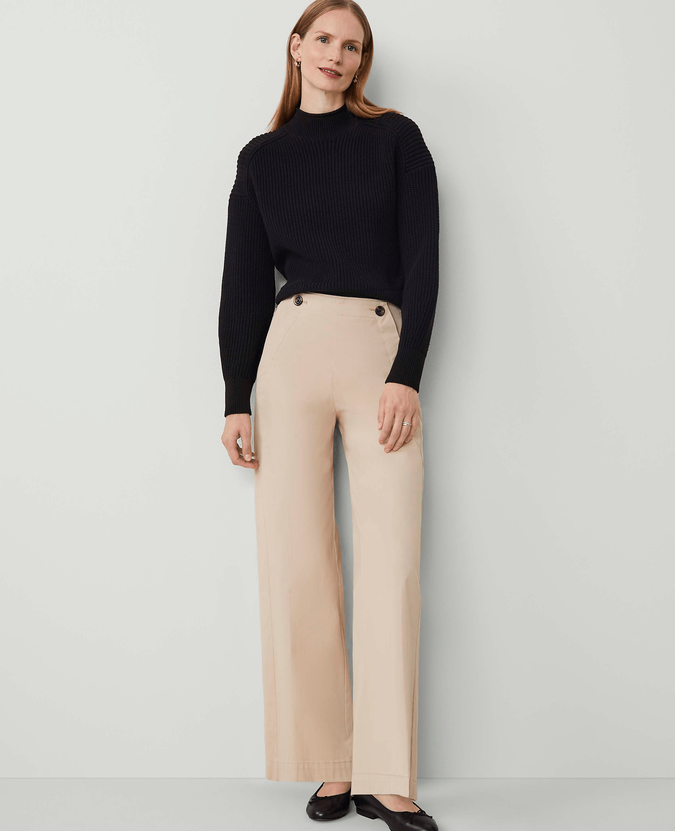 Petite Weekend Collection Wide-Leg Sailor Pant