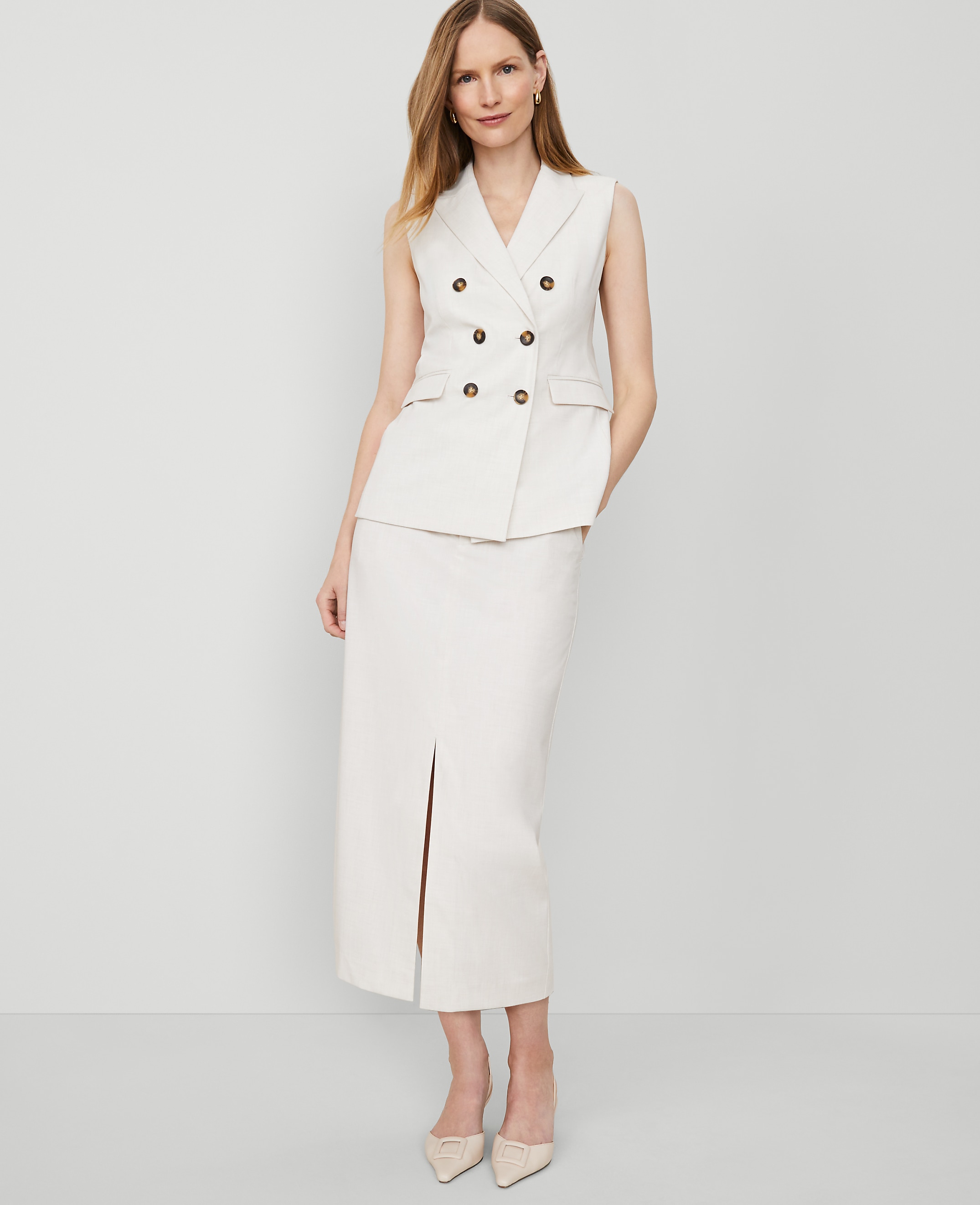 The Trouser Column Midi Skirt
