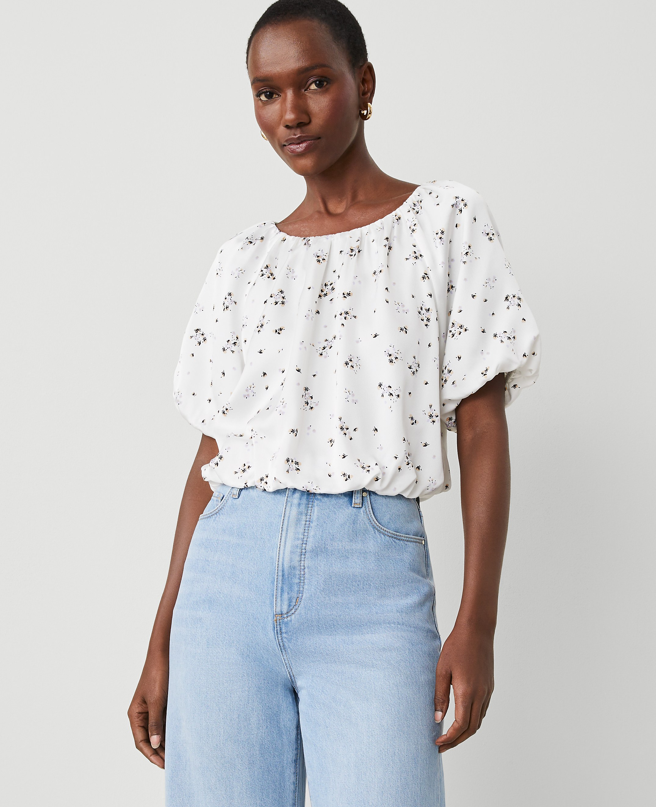 Floral Bubble Hem Top