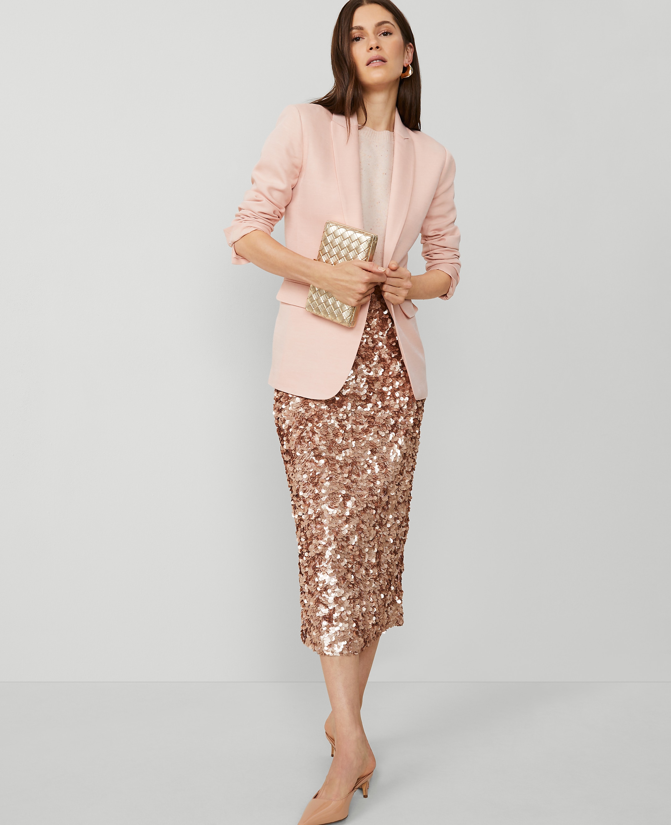 Studio Collection Sequin Column Midi Skirt