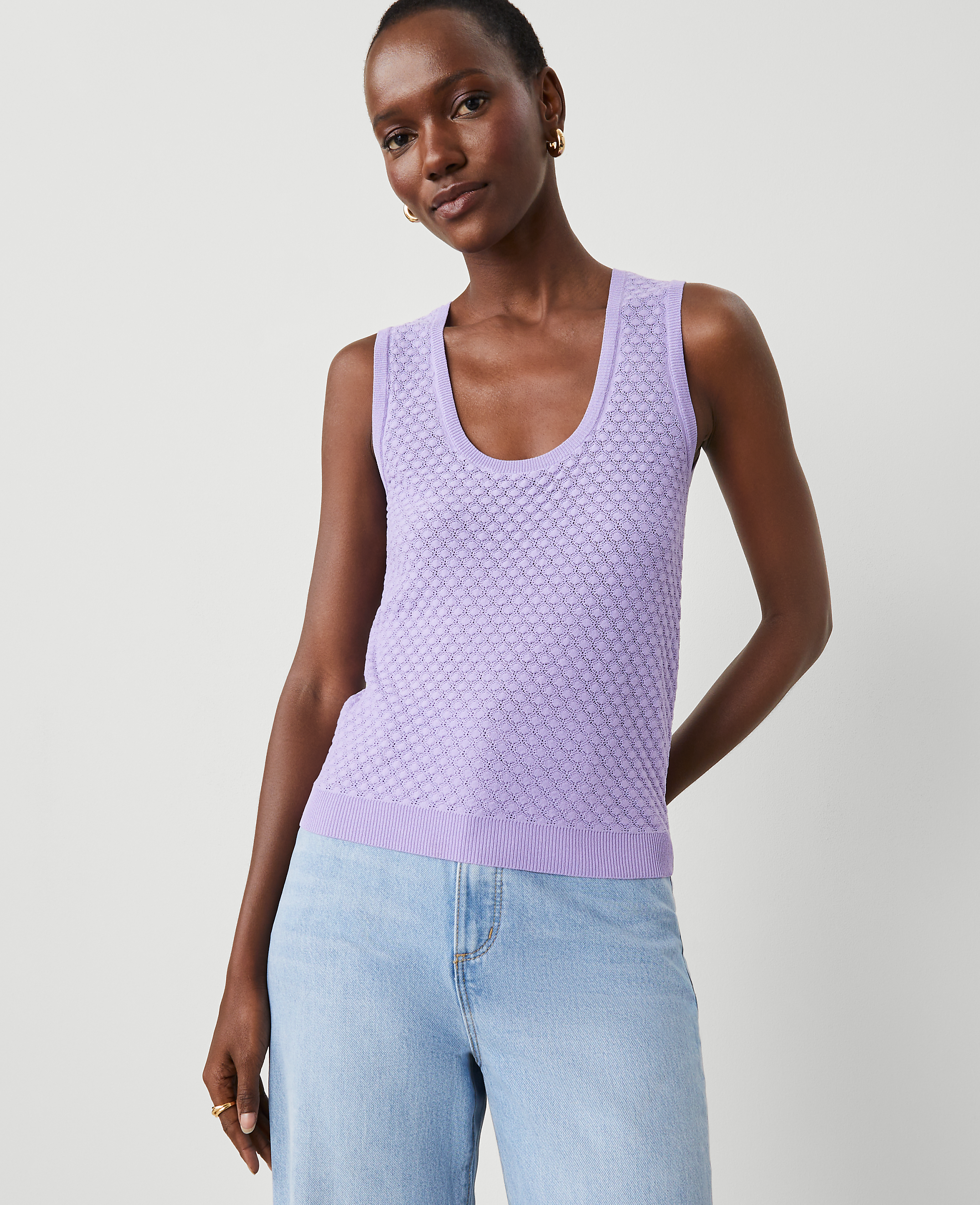 Petite Stitched Sweater Shell