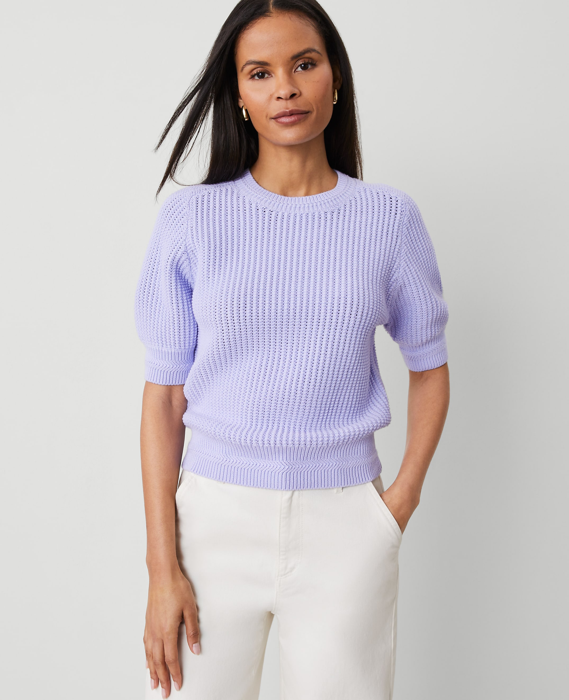 Open Stitch Wedge Sweater