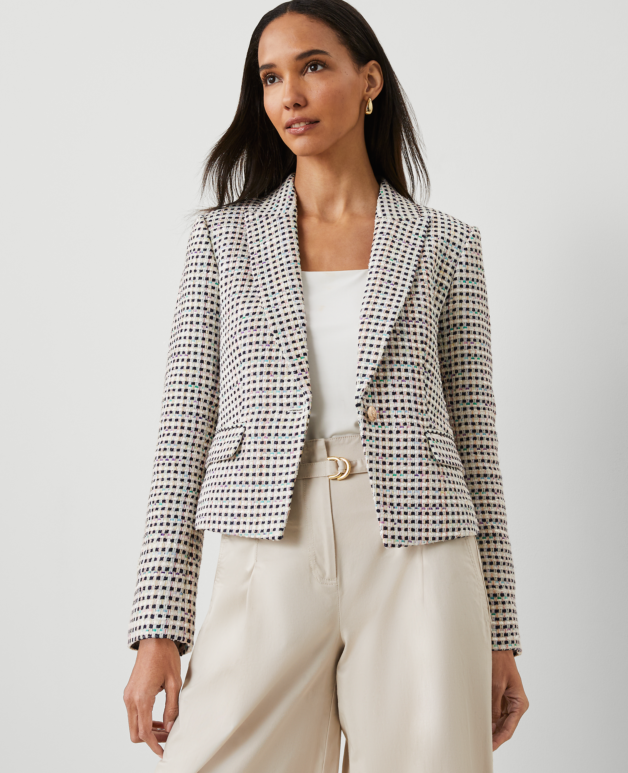 Petite Tweed Fitted Blazer