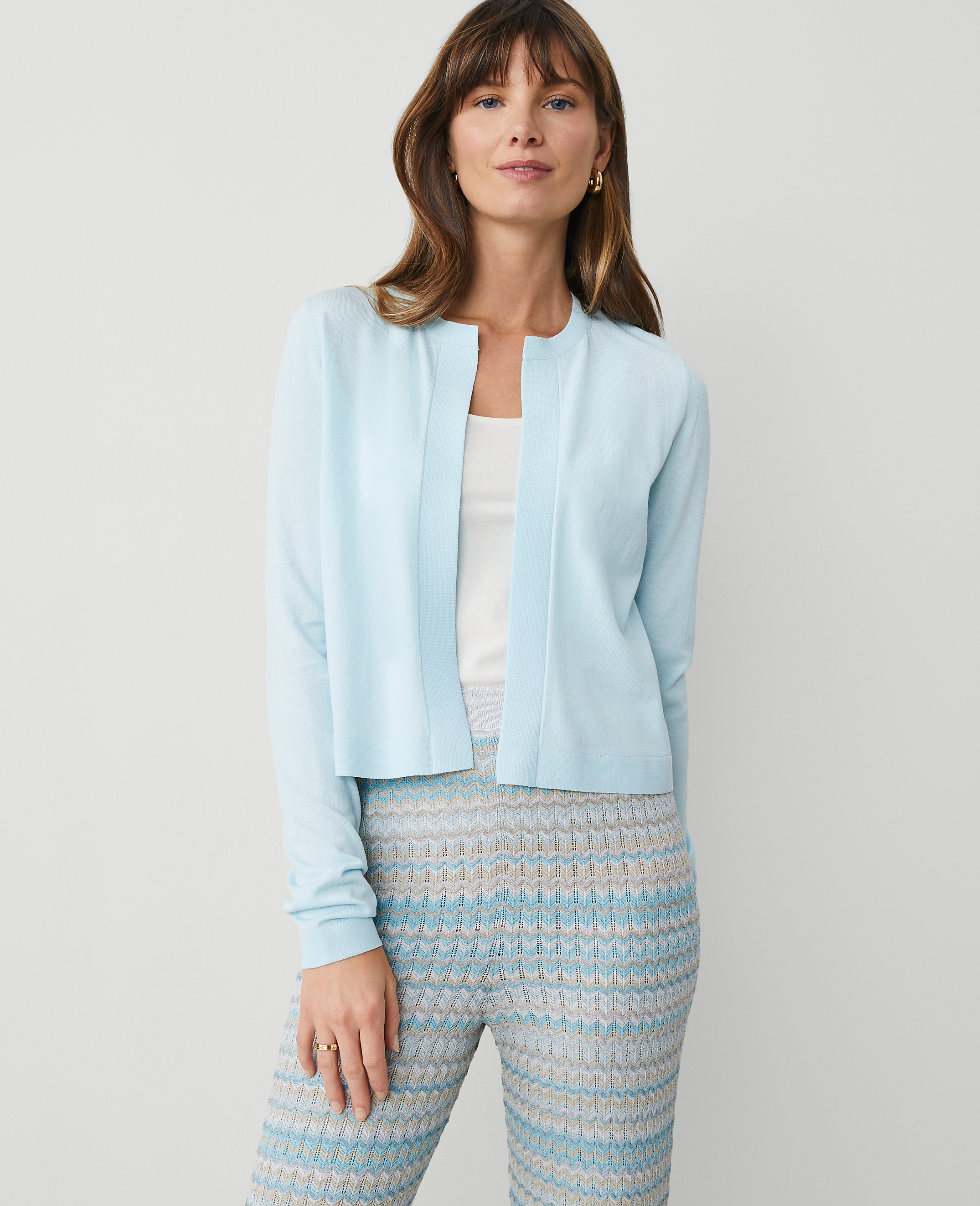 Cropped Open Cardigan