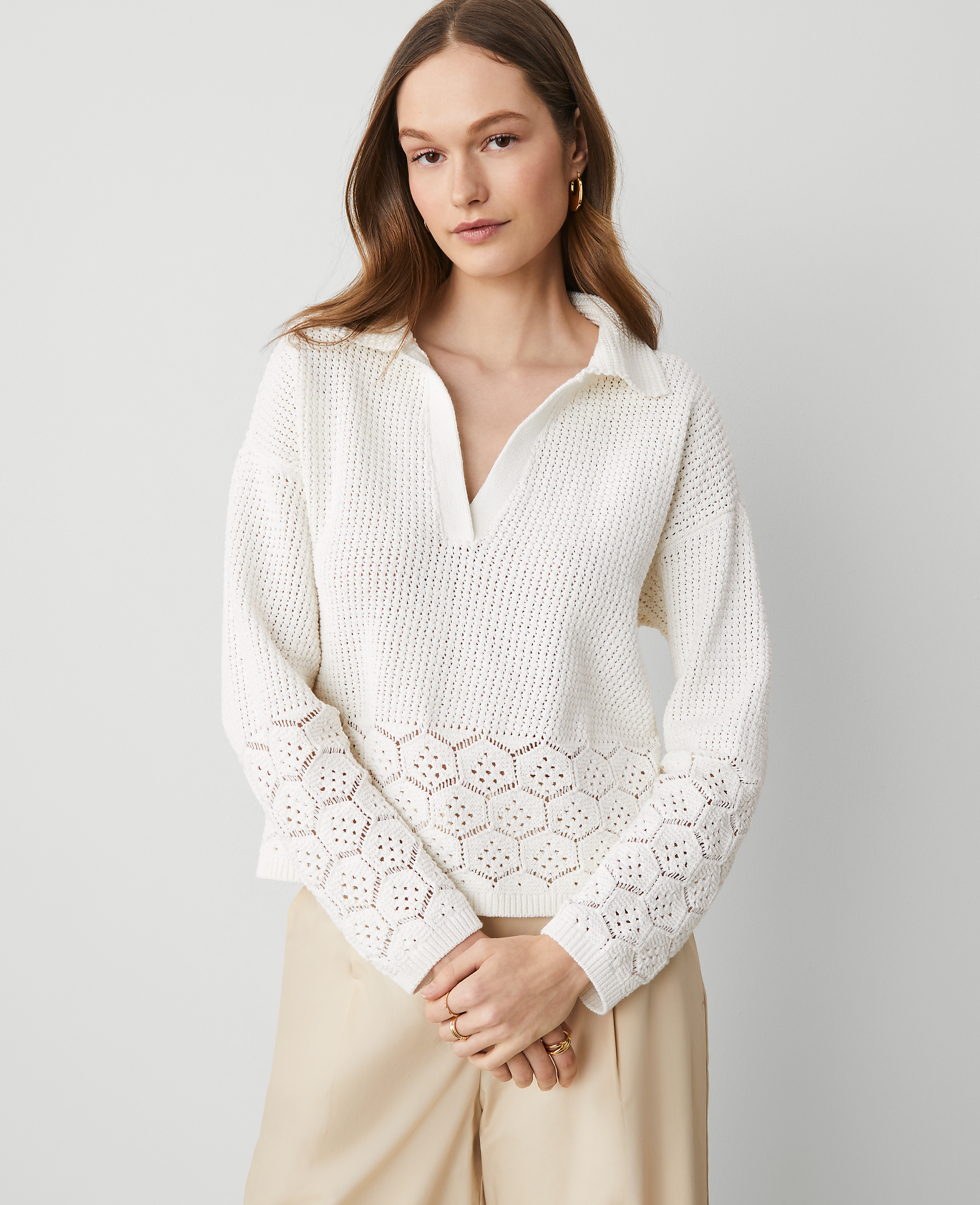 Crochet Collared Sweater