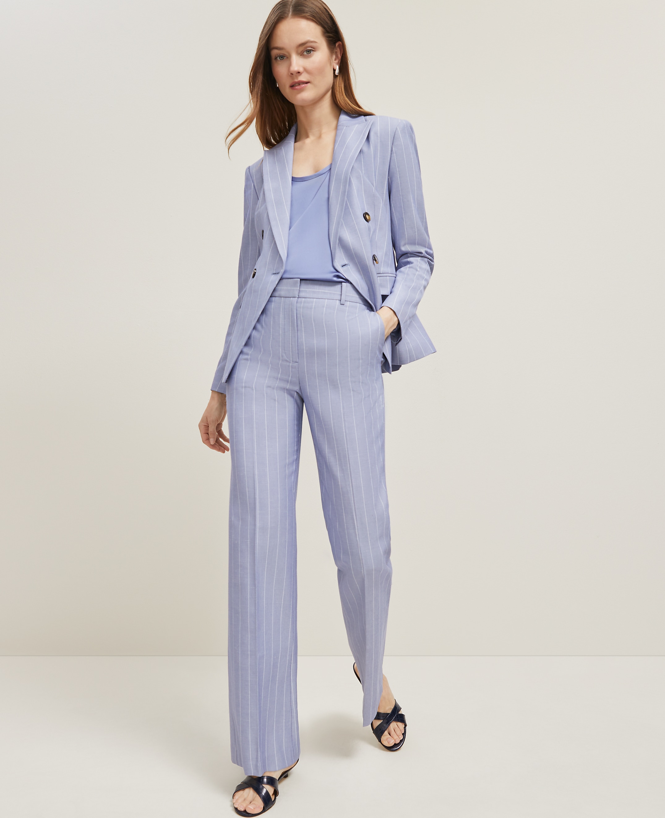 The Flare Trouser in Pinstripe