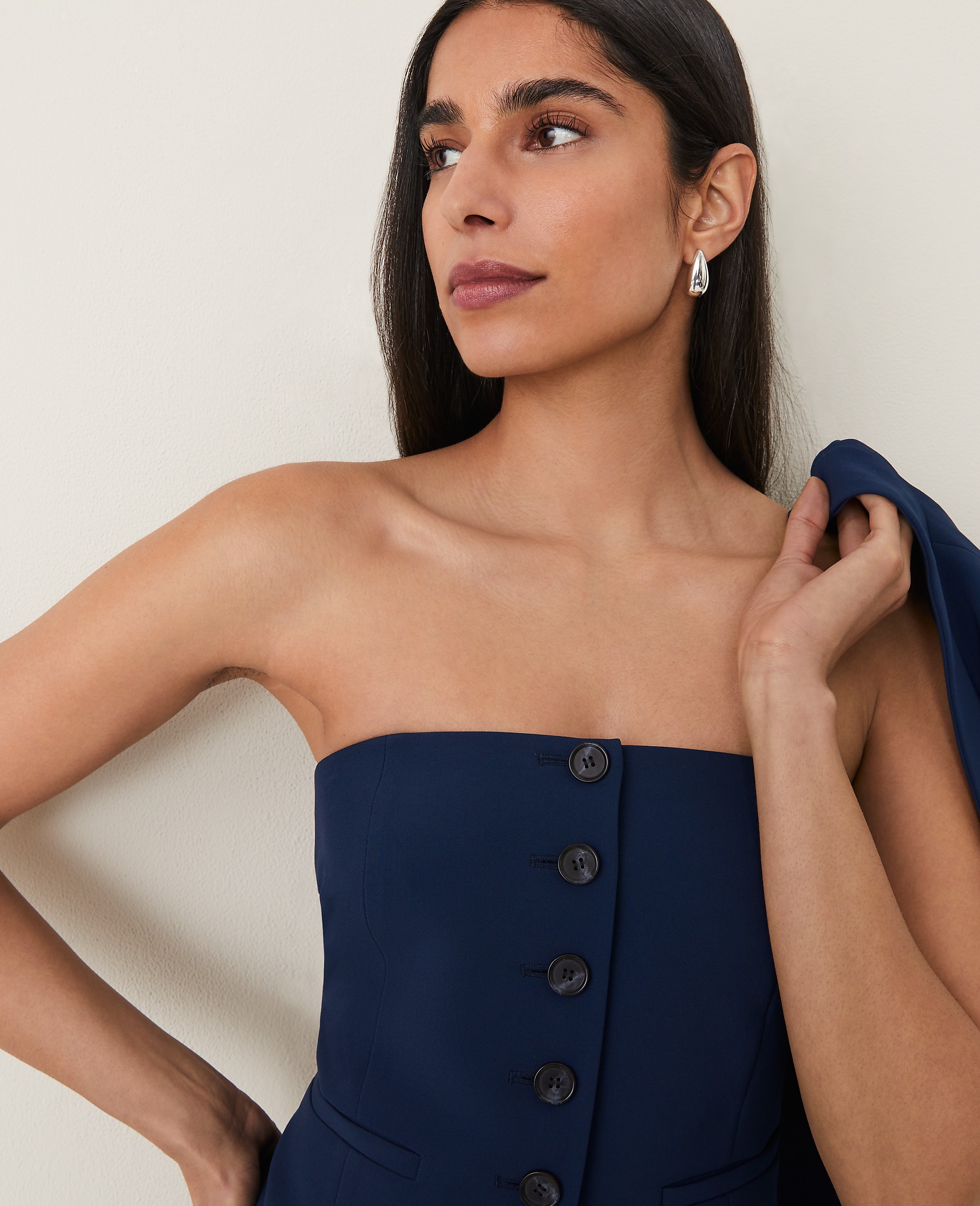 The Strapless Vest in Fluid Crepe - thumbnail 8