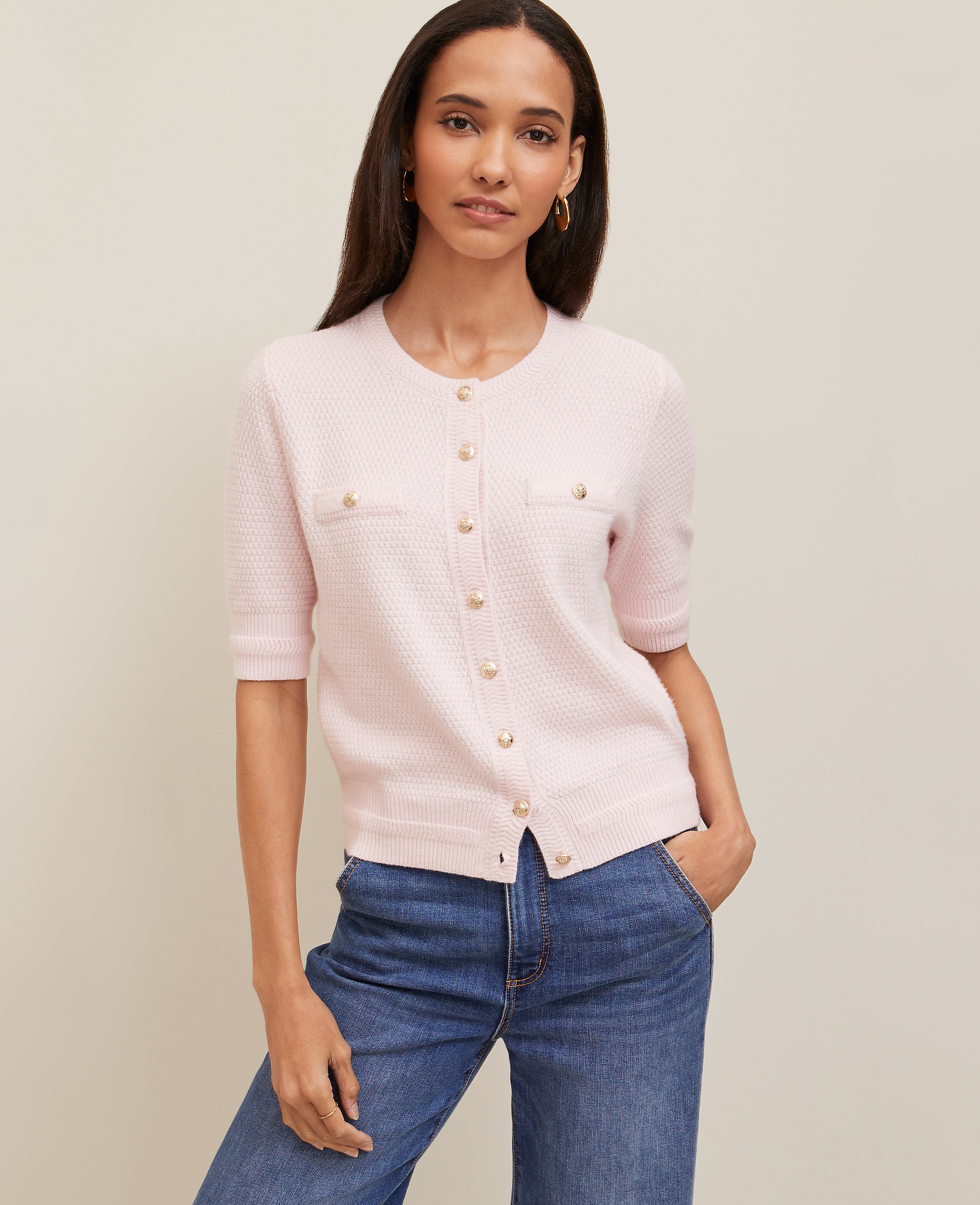 Blouson Sleeve Stitch Cardigan