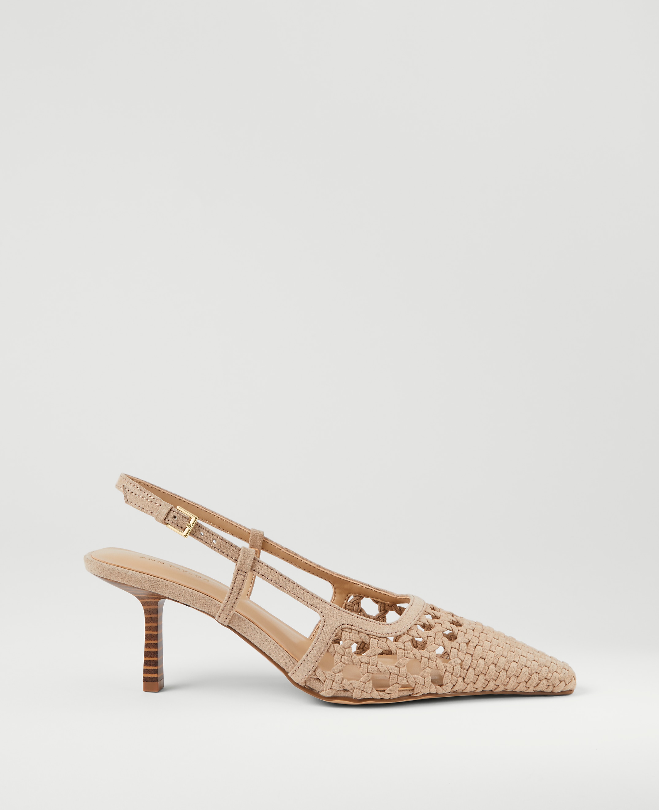 Woven Nip Toe Slingback Pumps