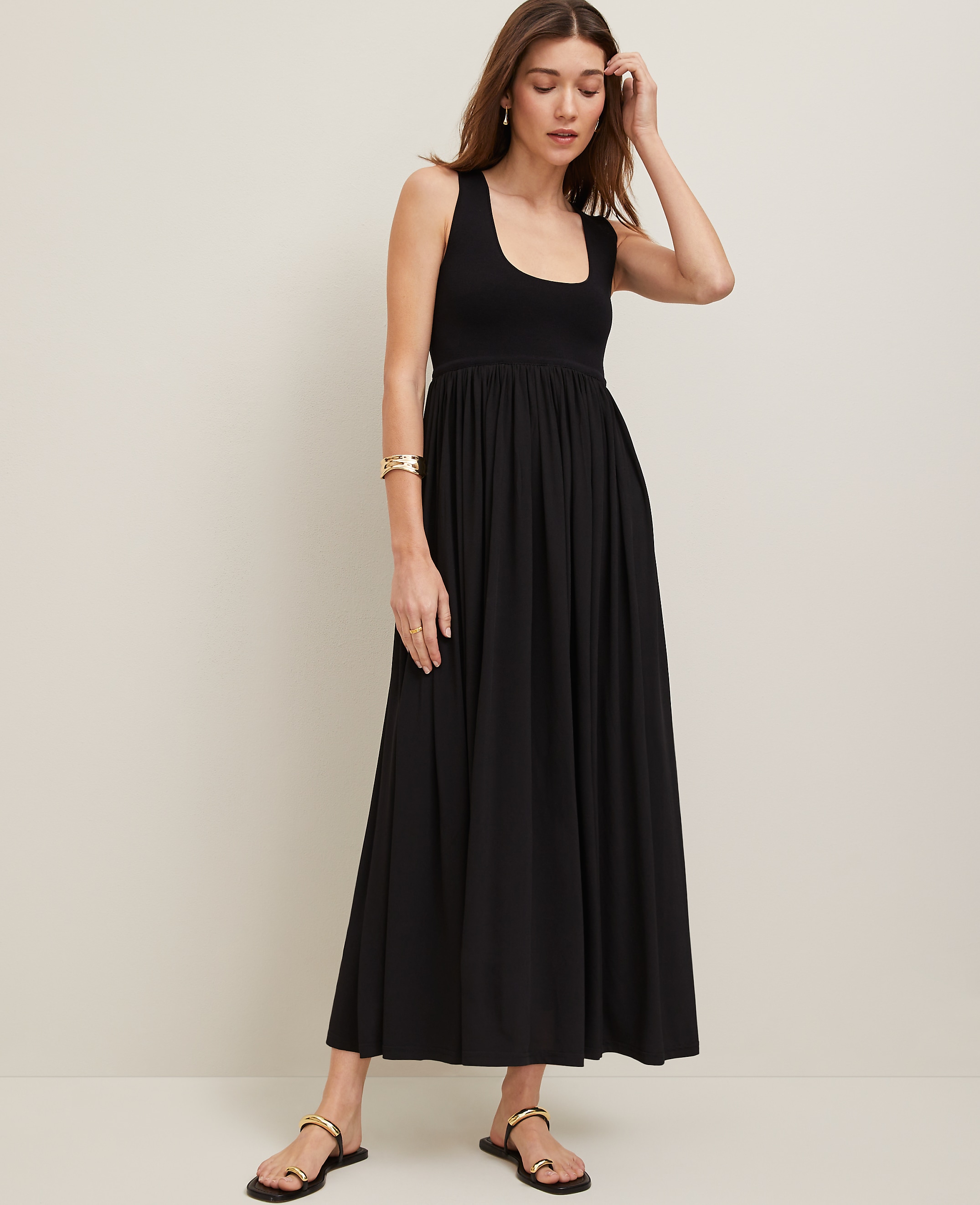 Petite Mixed Media Sweater Tank Dress