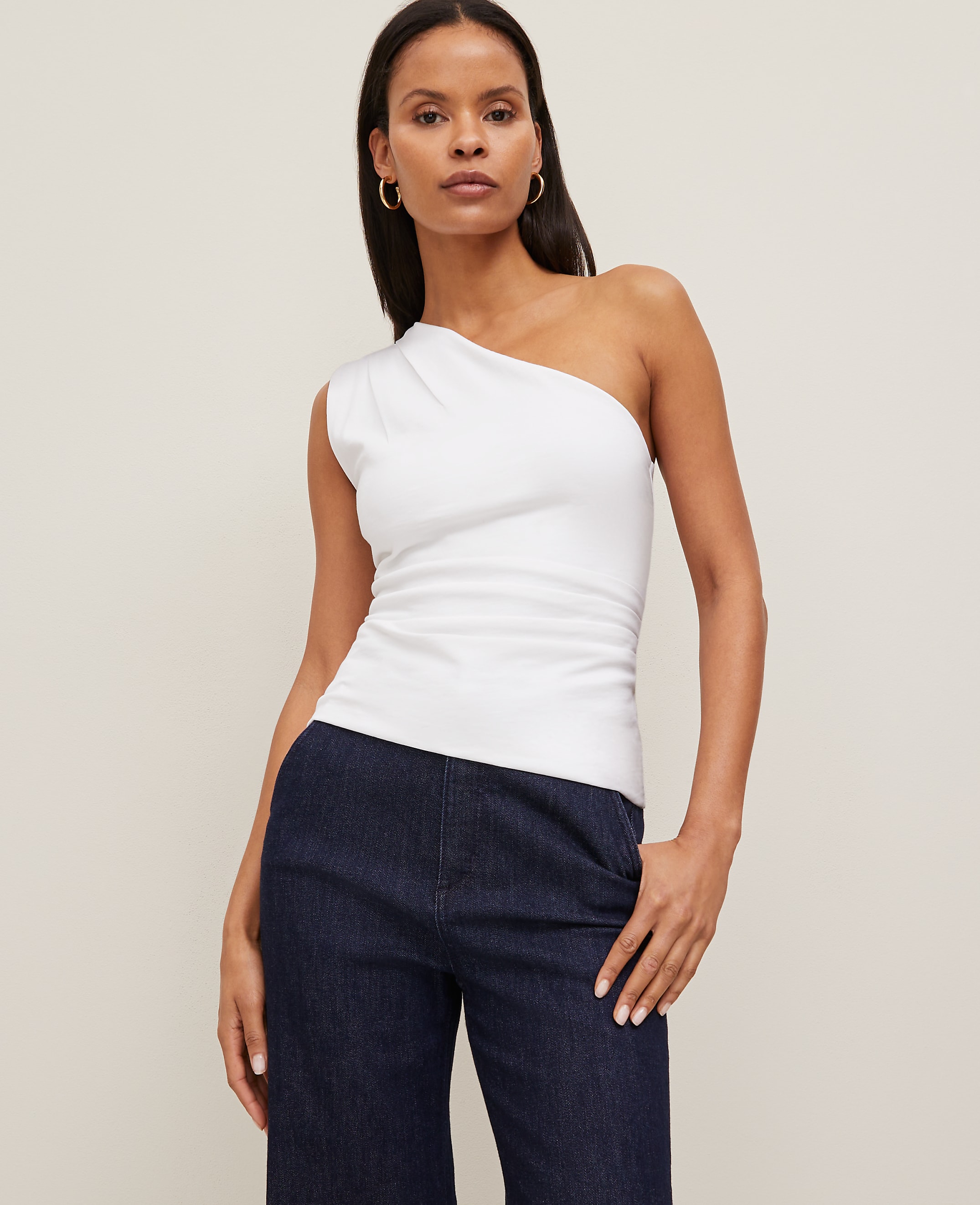 Ruched One-Shoulder Top