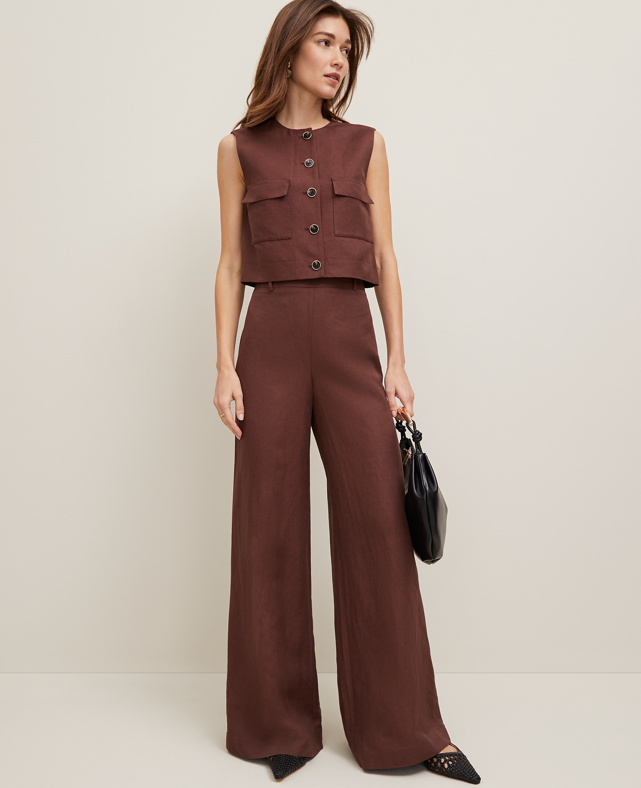 The Statement Palazzo Pant in Linen Blend