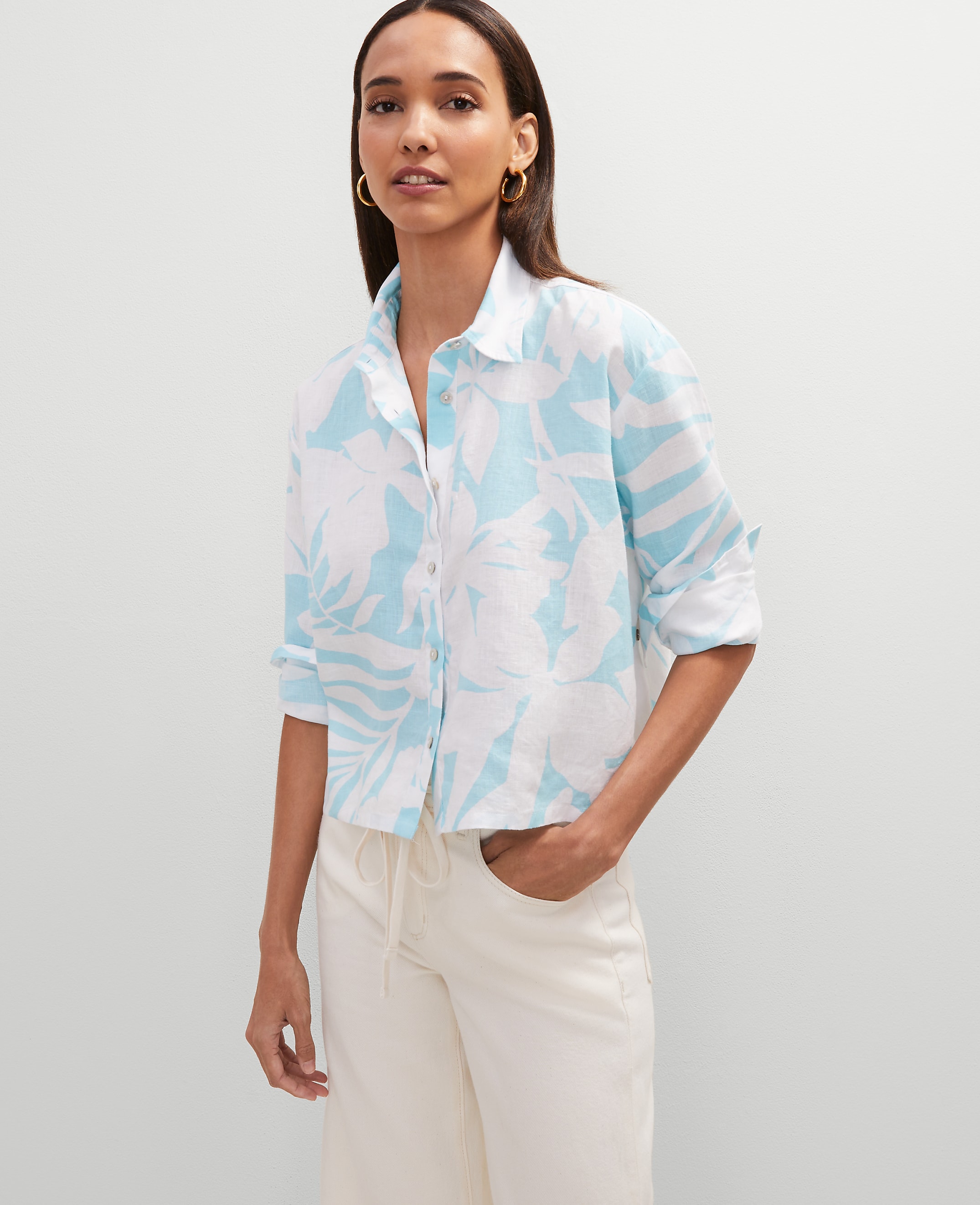 Cropped Linen Shirt