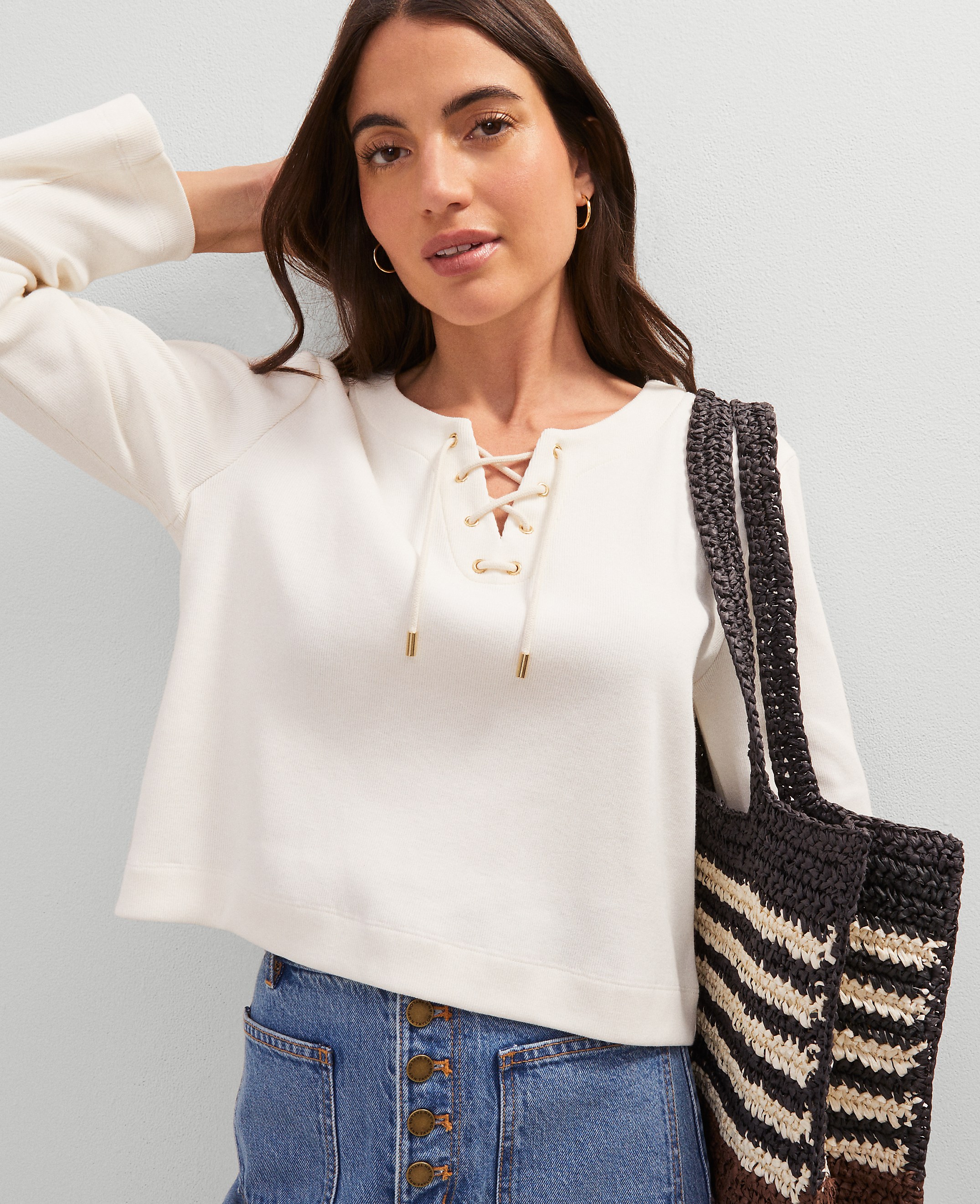 Weekend Collection Lace-Up Top