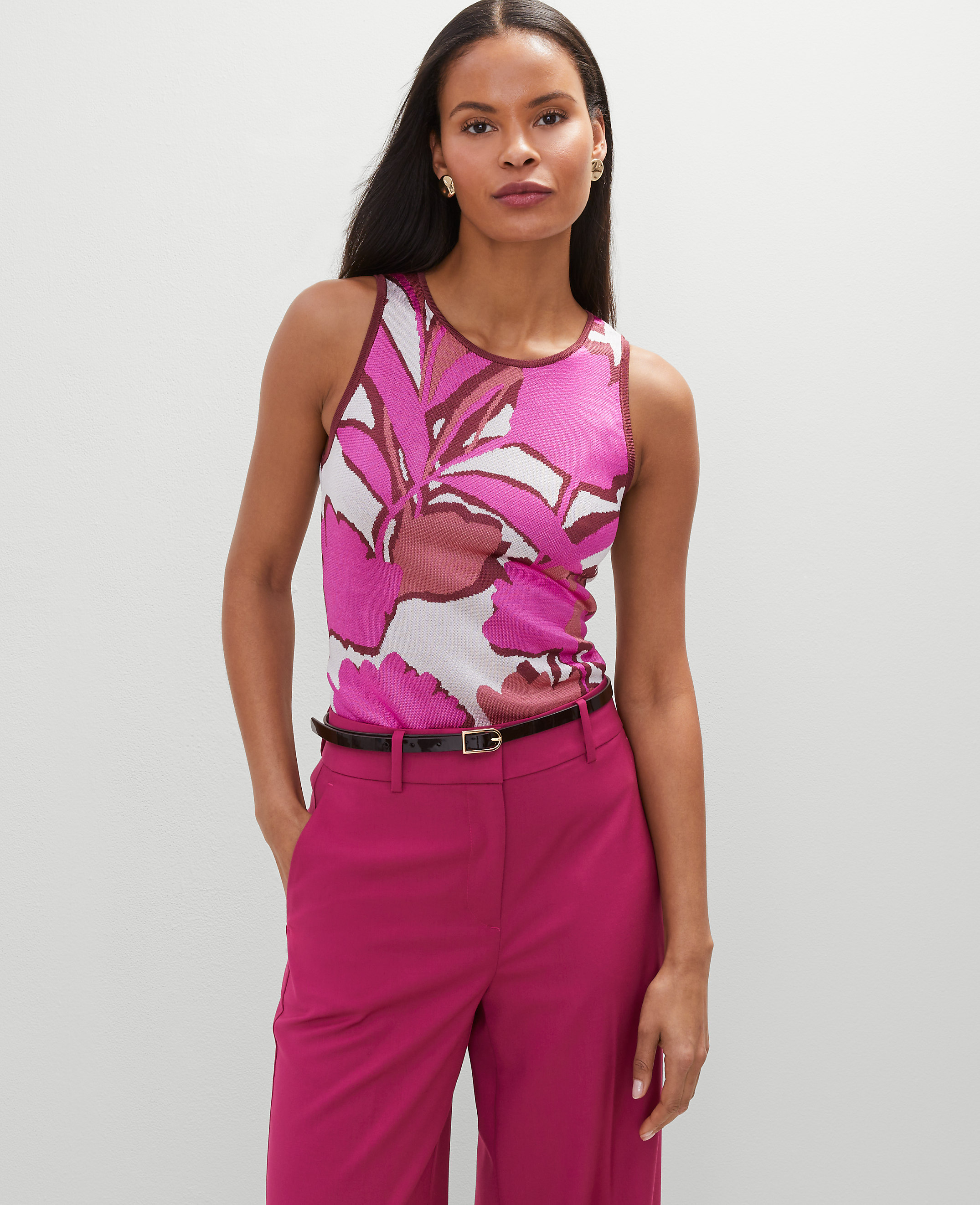 Petite Floral Knit Shell