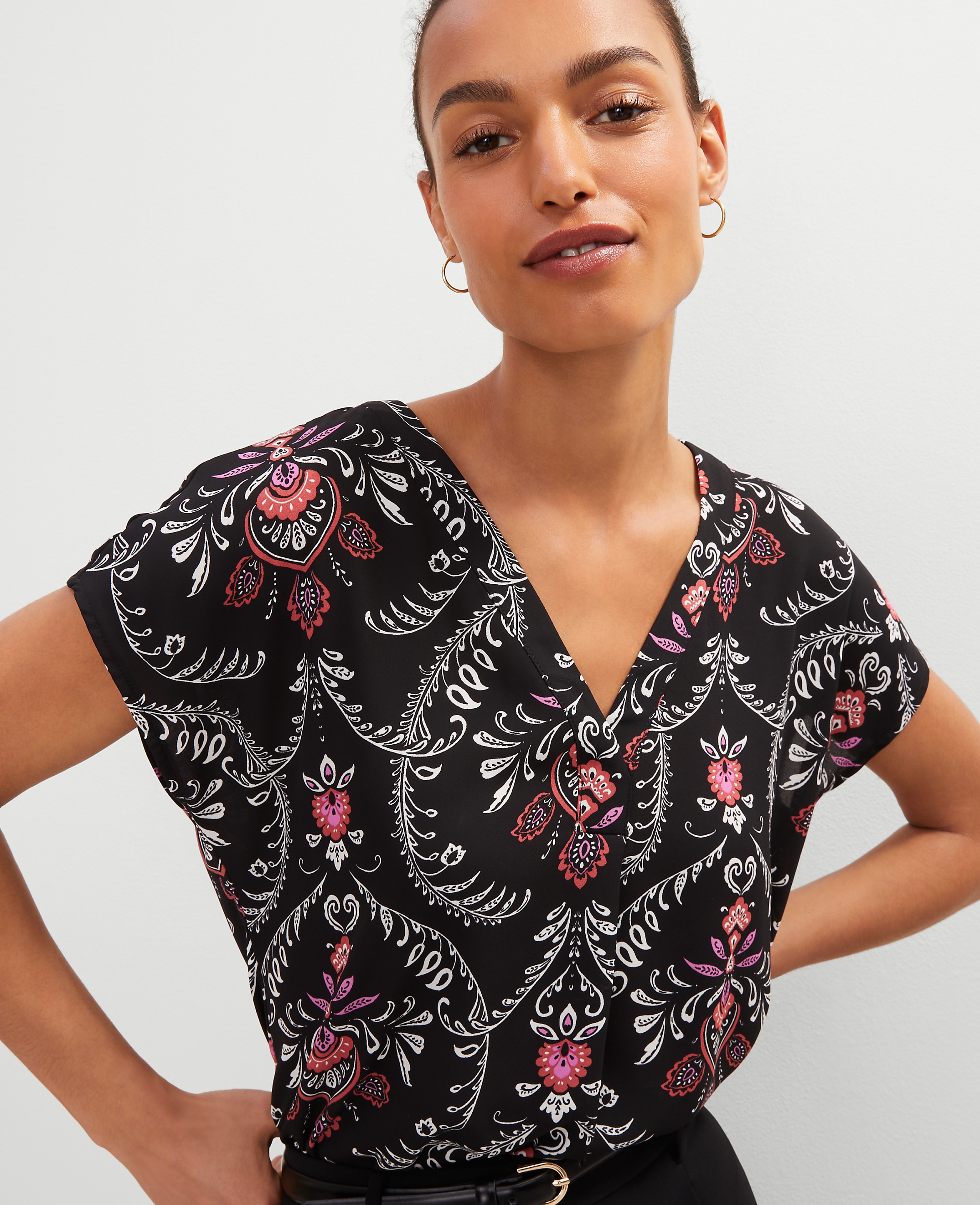 Floral Mixed Media Top