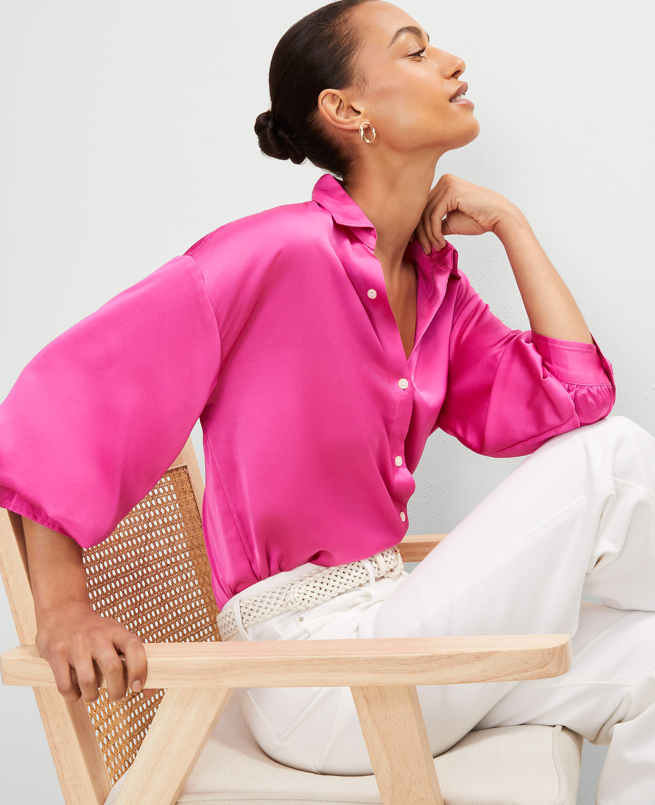 Petite Blouson Sleeve Shirt
