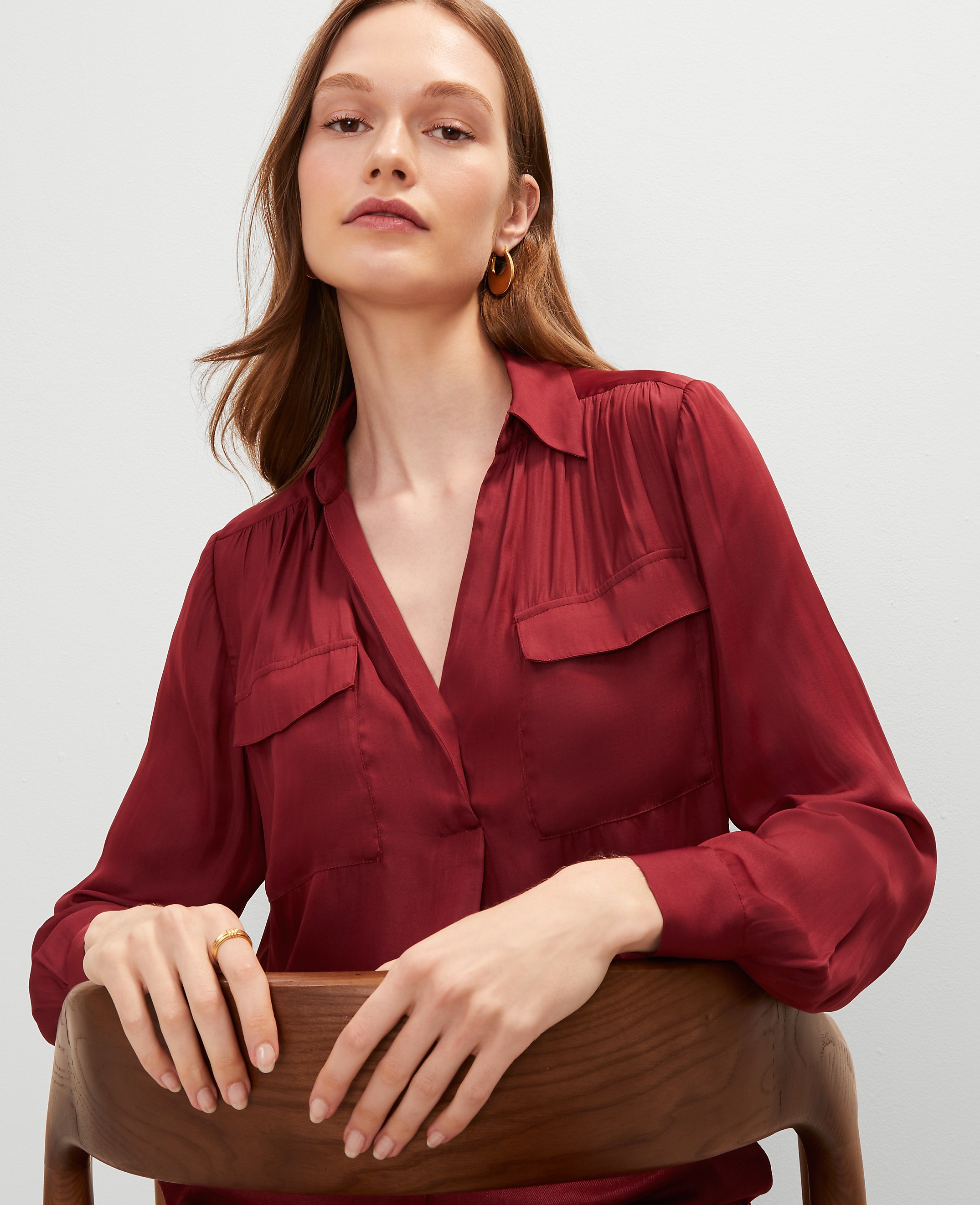 Petite Soft Drapey Camp Shirt