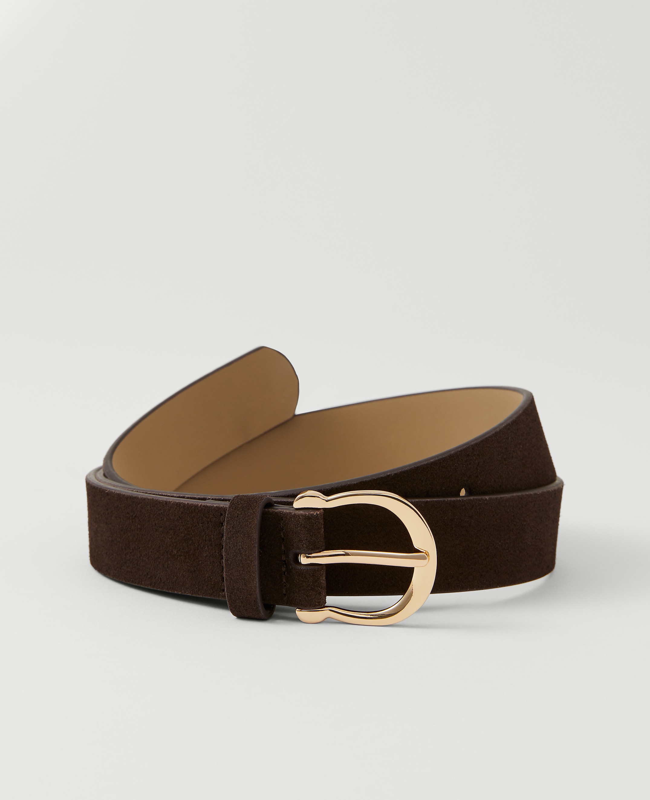 Round Buckle Suede Belt