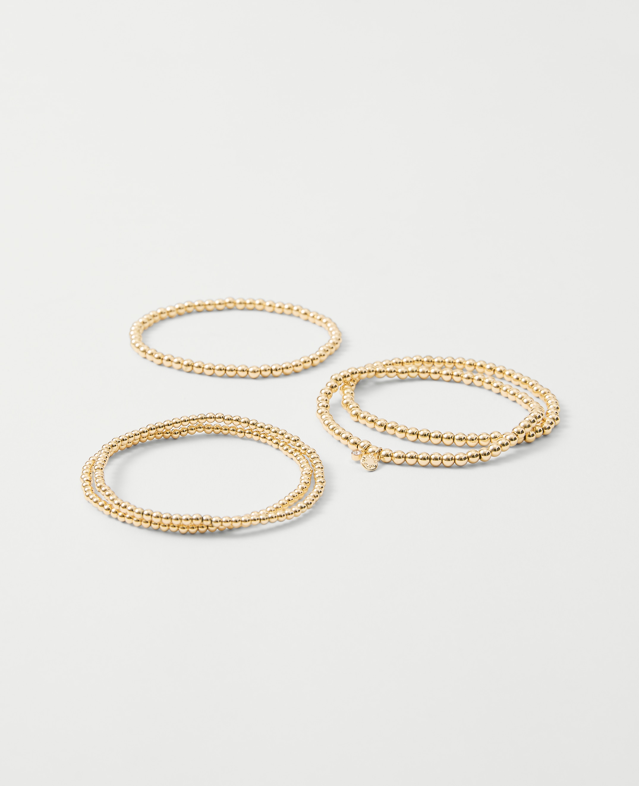 Metal Beaded Stretch Bracelet Set