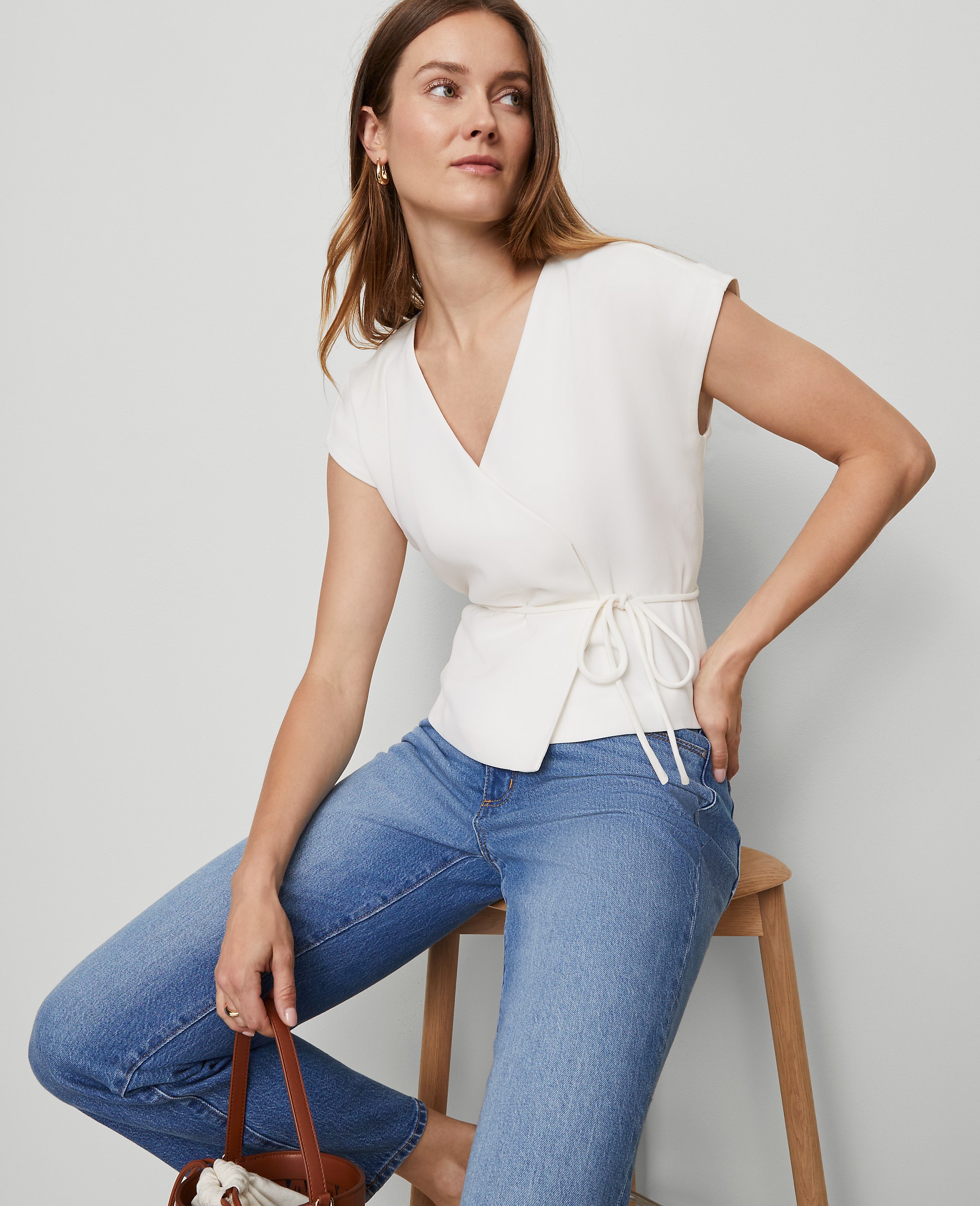 Wrap Tie Waist Blouse
