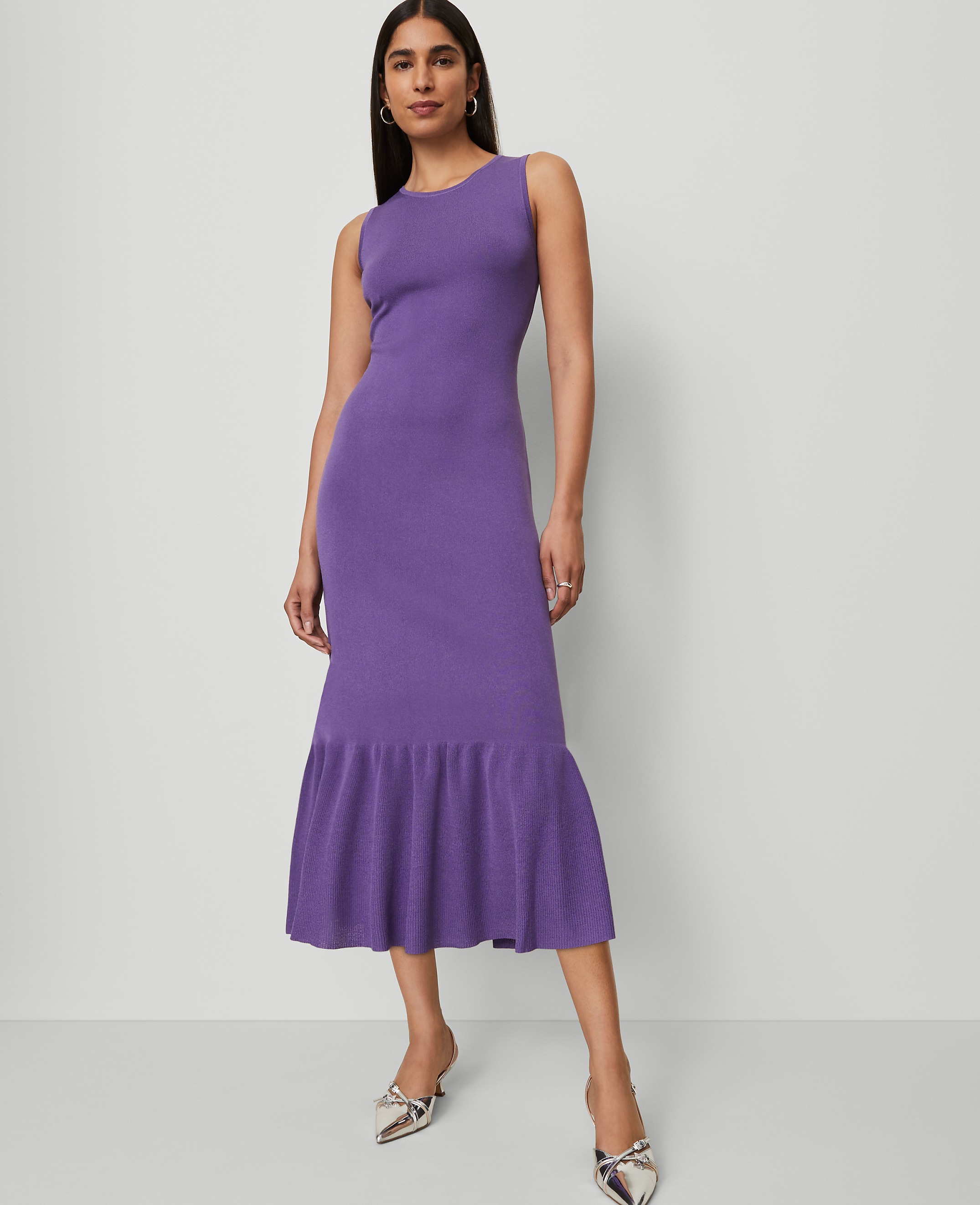 Ruffle Hem Sweater Dress