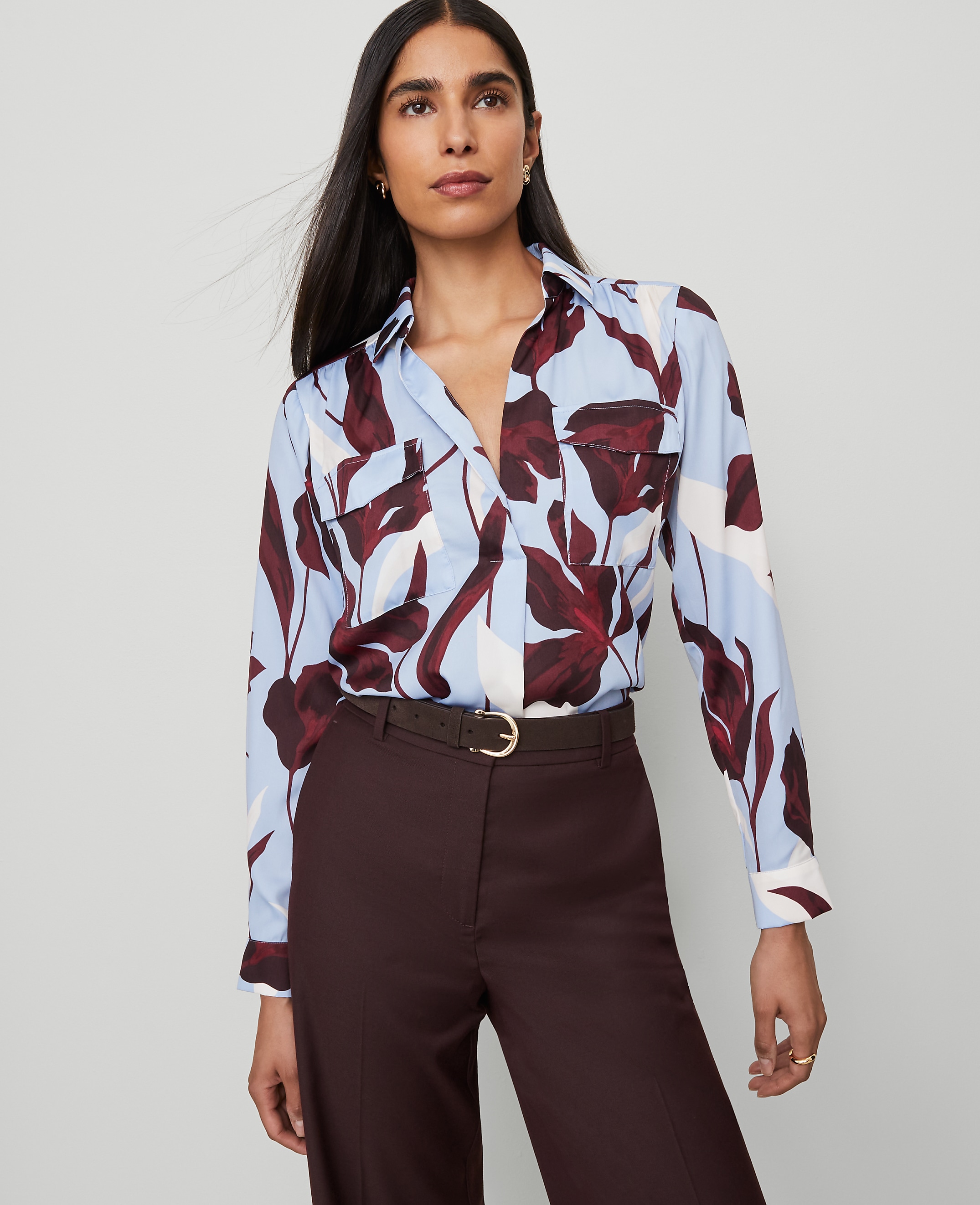 Petite Floral Camp Shirt
