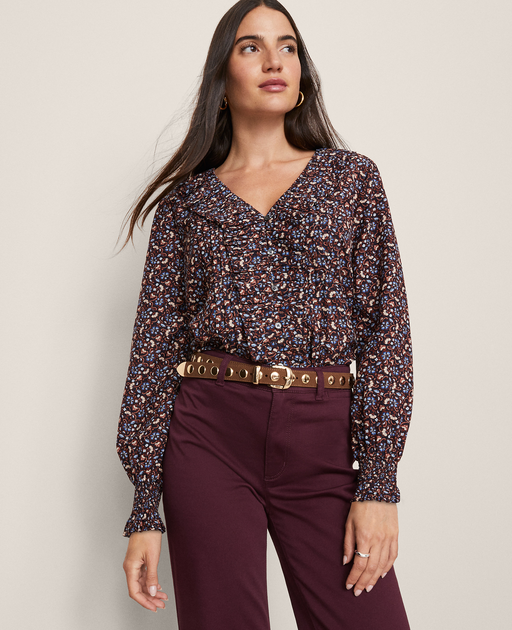 Weekend Collection Floral Ruffle Popover