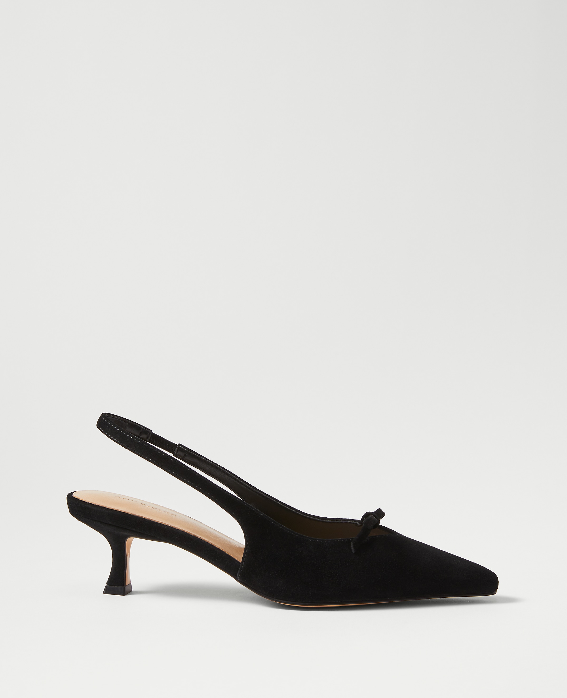 Bow Suede Slingback Pump