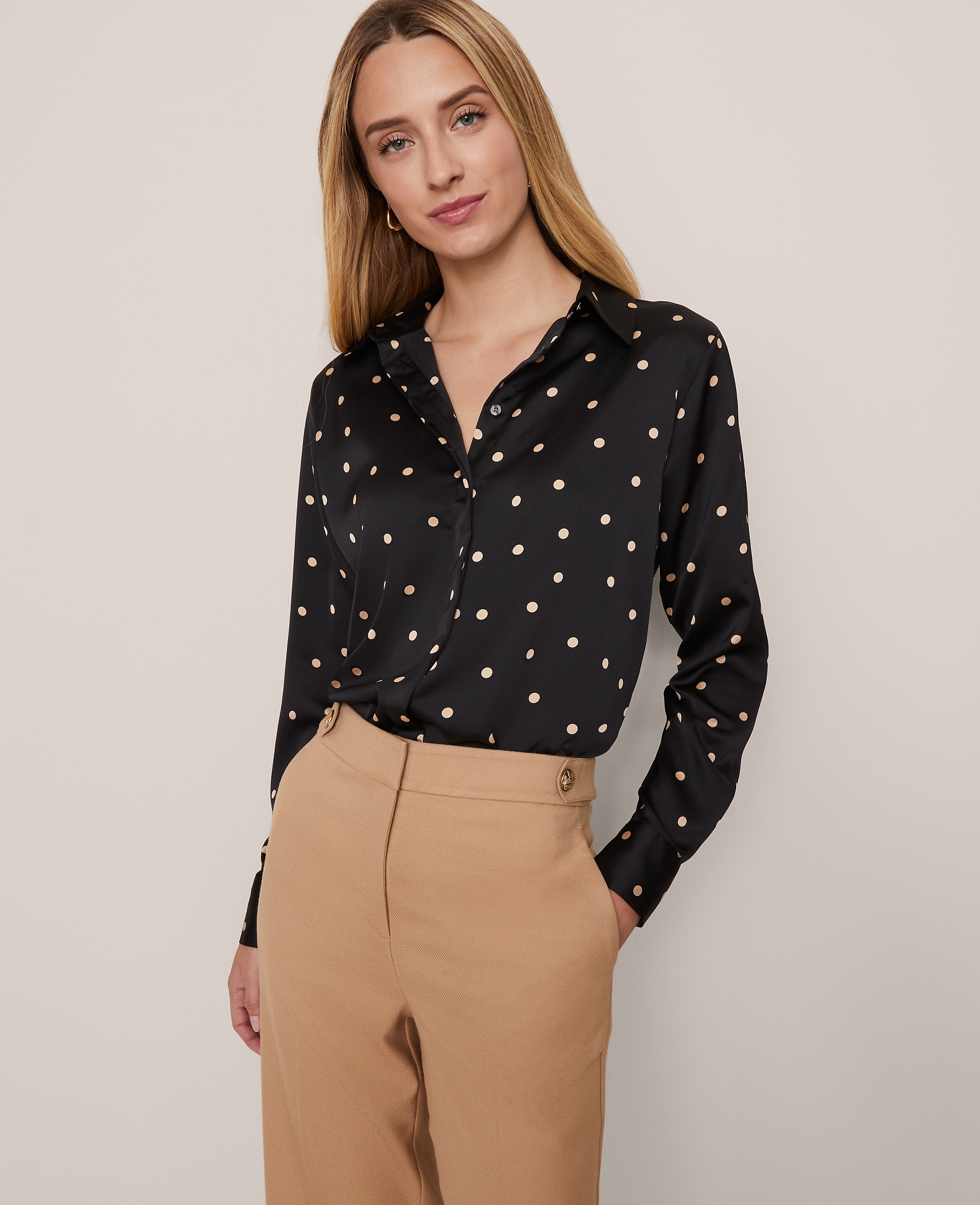 Petite Satin Modern Shirt