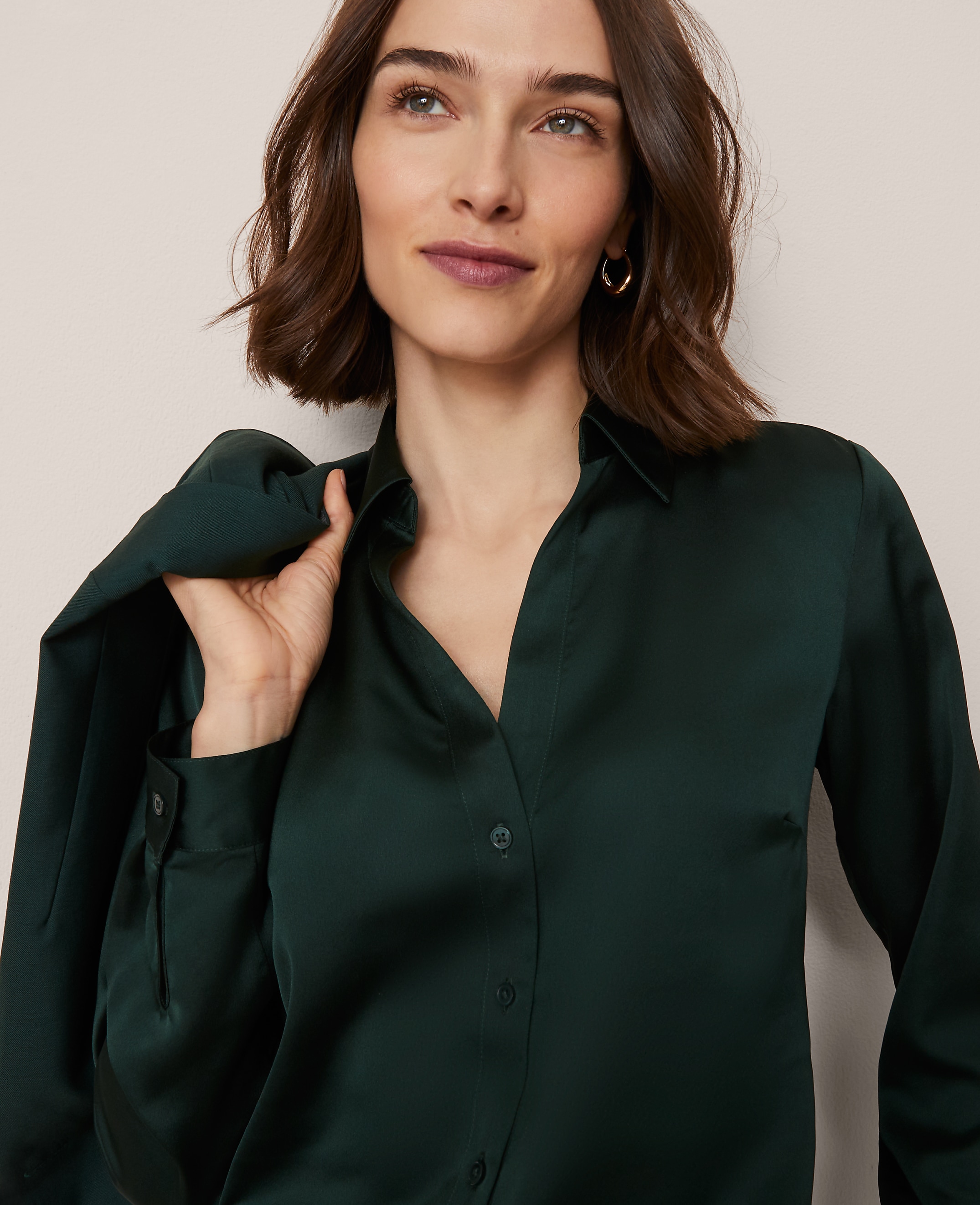 Petite Satin Essential Shirt